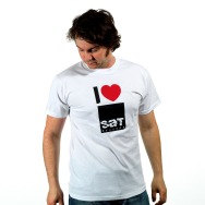 I Love Sat Records Shirt (White)