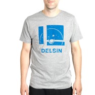 Delsin Label Stamp Shirt (Heather Grey w/ Blue Print)