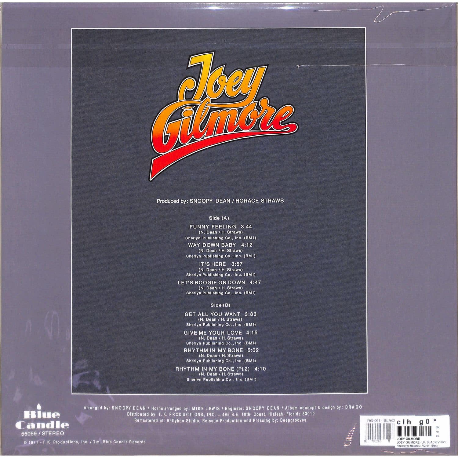 蘭LP Joey Gilmore Joey Gilmore RG011 Regrooved Records /00260 Joey Gilmore - JOEY GILMORE