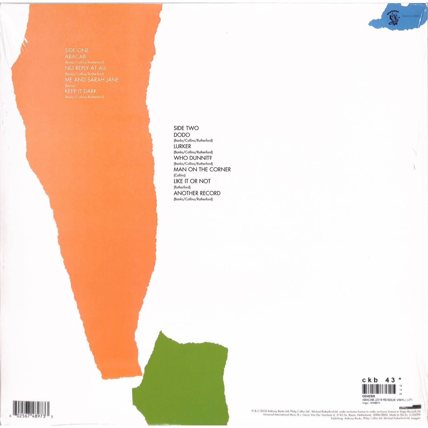 ジェネシス[アバカブ] Genesis – Abacab – Vinyl (C/RBYG - Red, Blue, Yellow, Gray