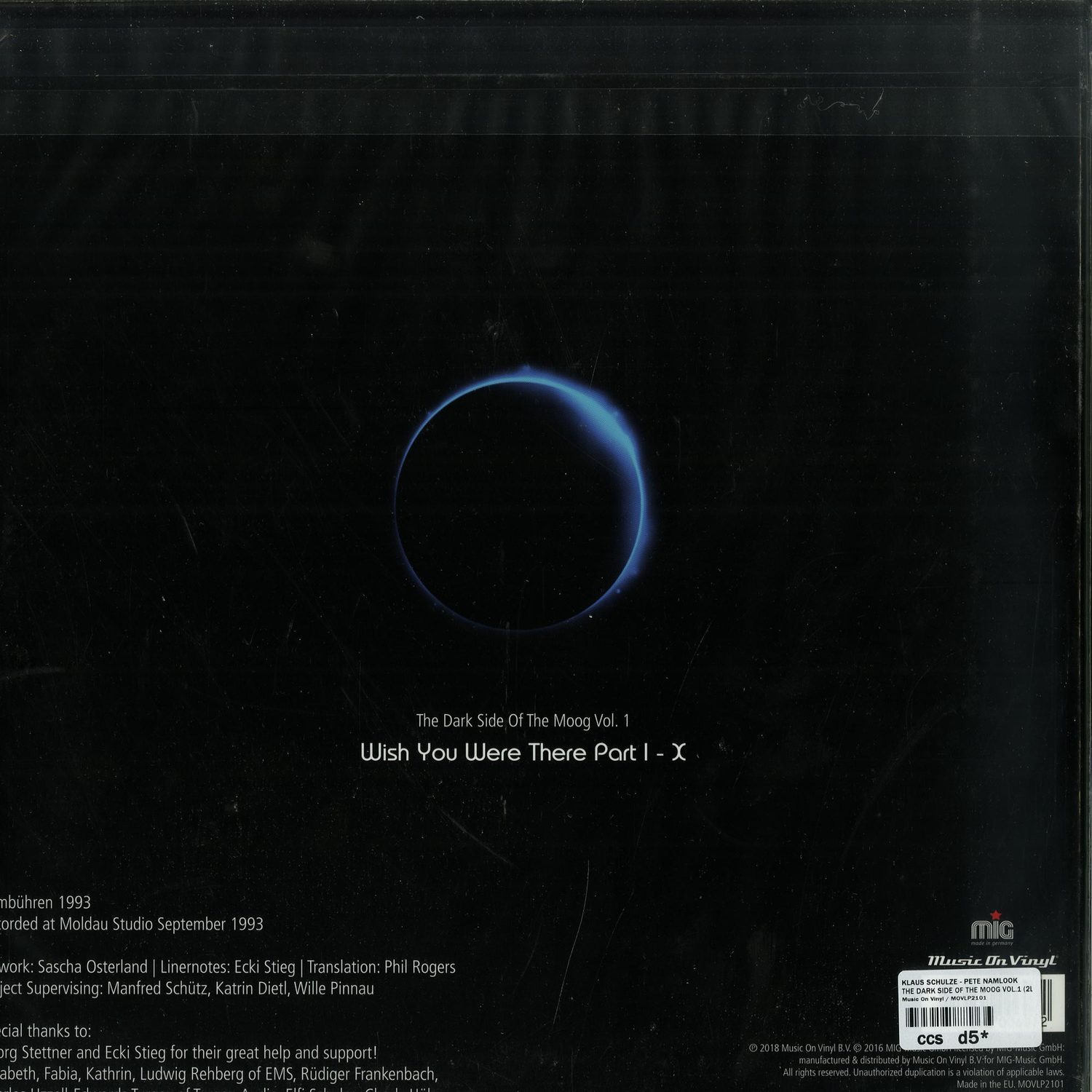 洋楽 Klaus Schulze Pete Namlook Klaus Schulze - Pete Namlook - THE DARK SIDE OF THE MOOG VOL.1