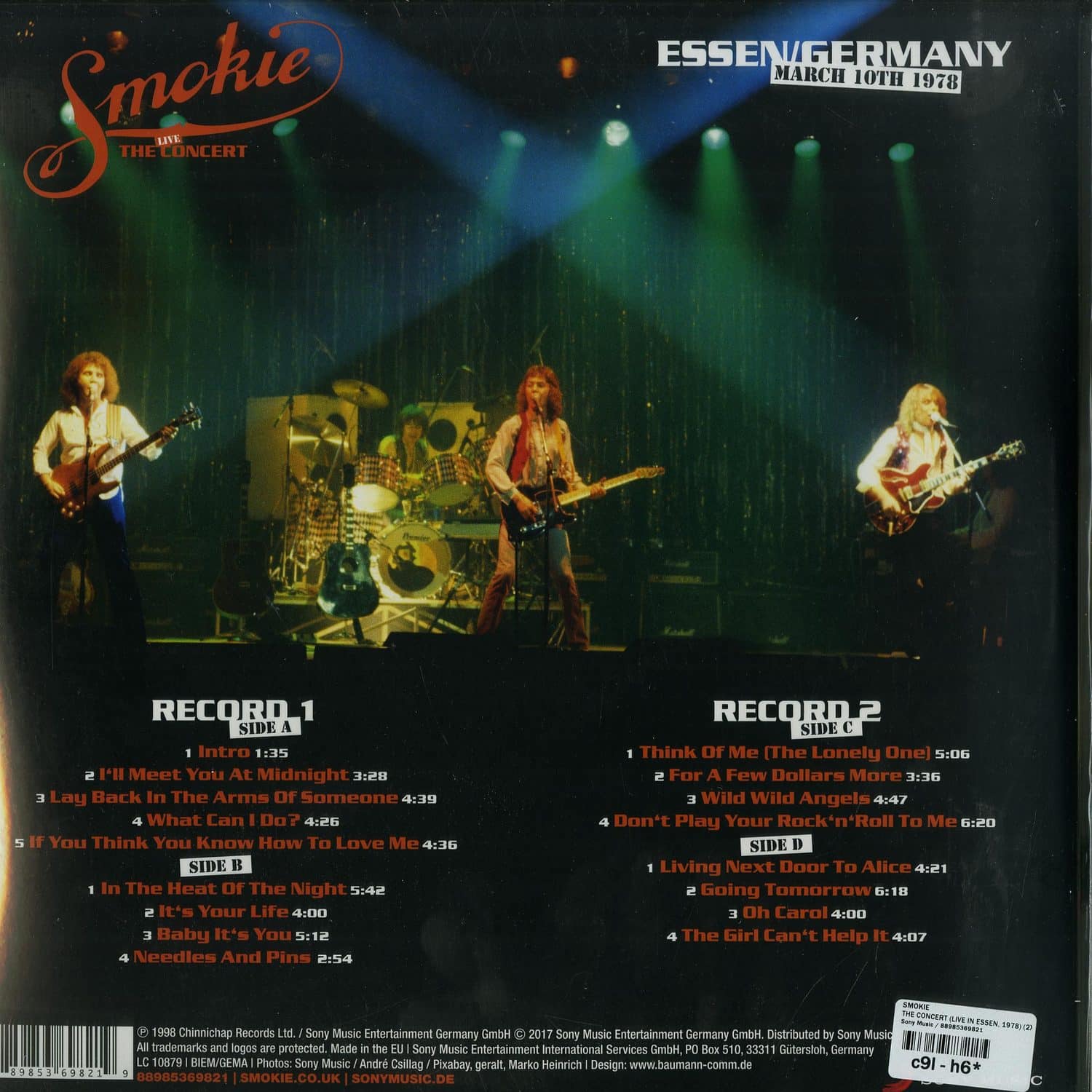 独2LP Smokie The Live Concert 88985369821 Sony Music /00660 Smokie - THE CONCERT