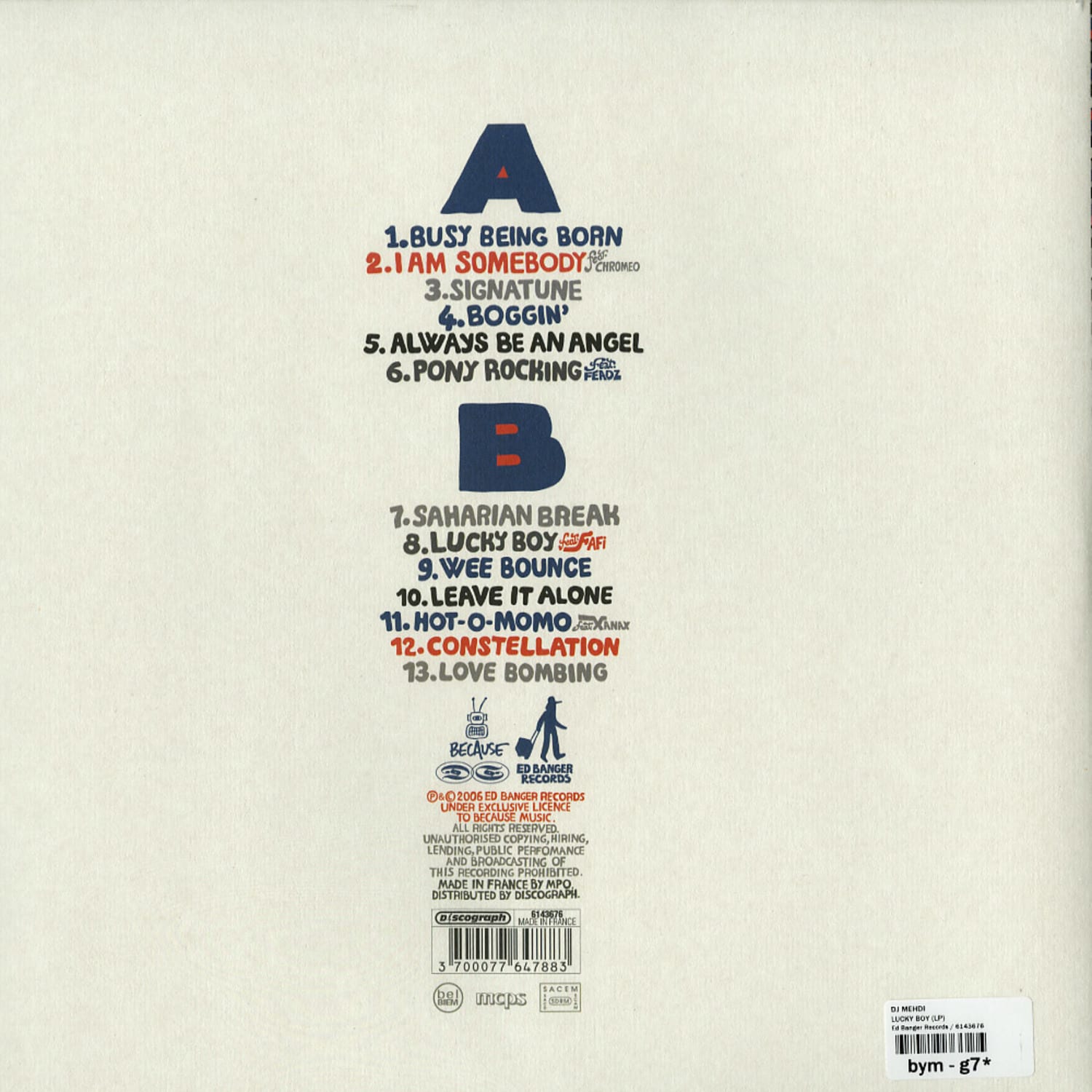 DJ Mehdi Lucky Boy オリジナル レコード DJ MEHDI - Lucky Boy. Vinyl