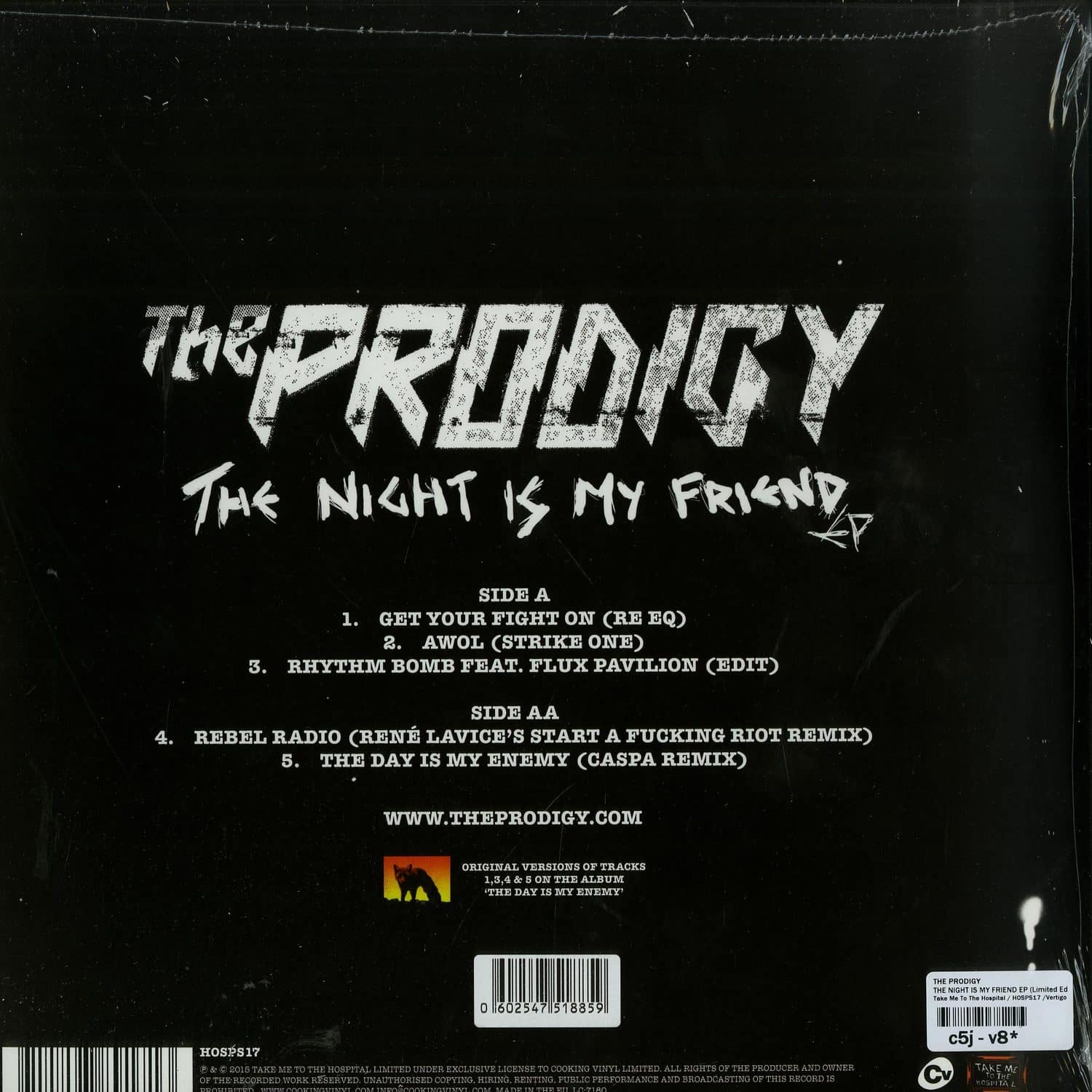 The Prodigy - THE NIGHT IS MY FRIEND EP / Take Me To The Hospital