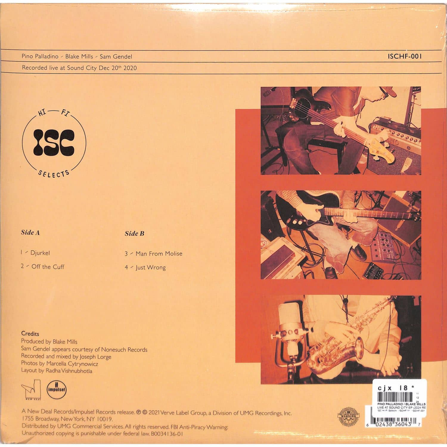 洋楽 SAM GENDEL / Recorded Live at Sound City Pino Palladino, Blake Mills, Sam Gendel – Live at Sound City