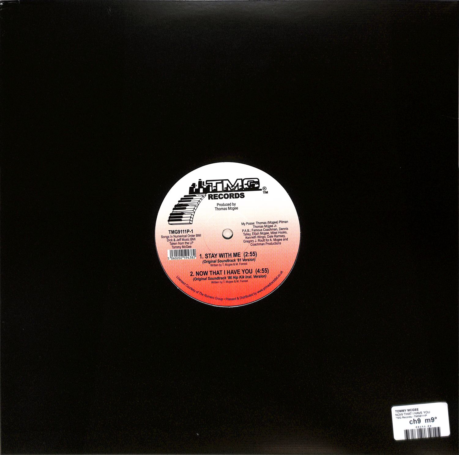 Tommy McGee - NOW THAT I HAVE YOU / TMG Records / TMG9111P | 12