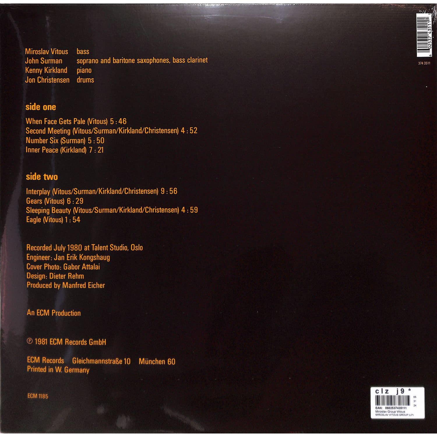 Miroslav Group Vitous - MIROSLAV VITOUS GROUP / ECM Records