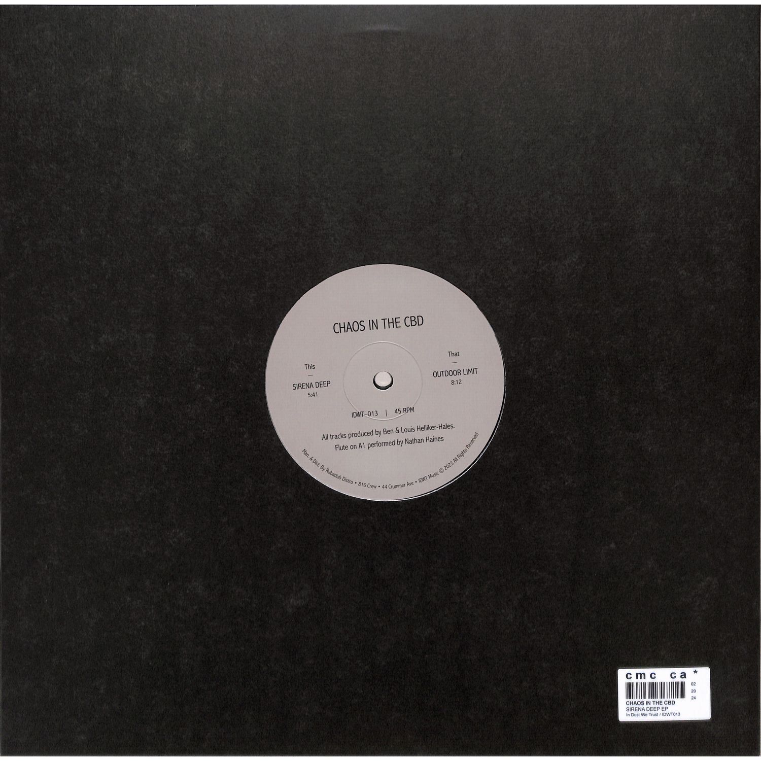 Chaos In The CBD - SIRENA DEEP EP / In Dust We Trust / IDWT013