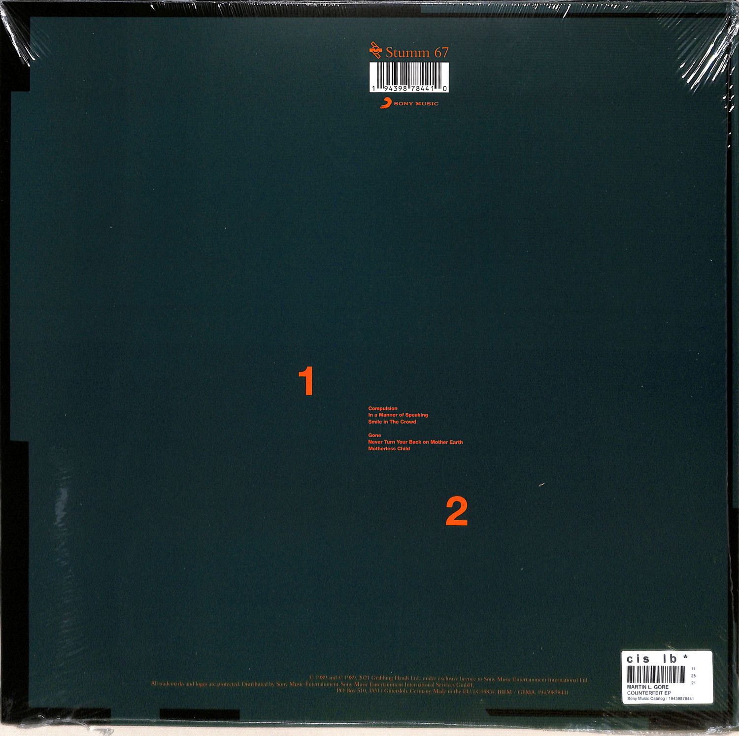 欧LP Martin L. Gore Counterfeit E.P 19439878441 Sony Music, Mute /00260 Martin L Gore – Counterfeit E.P – CD (EP, Repress, Stereo