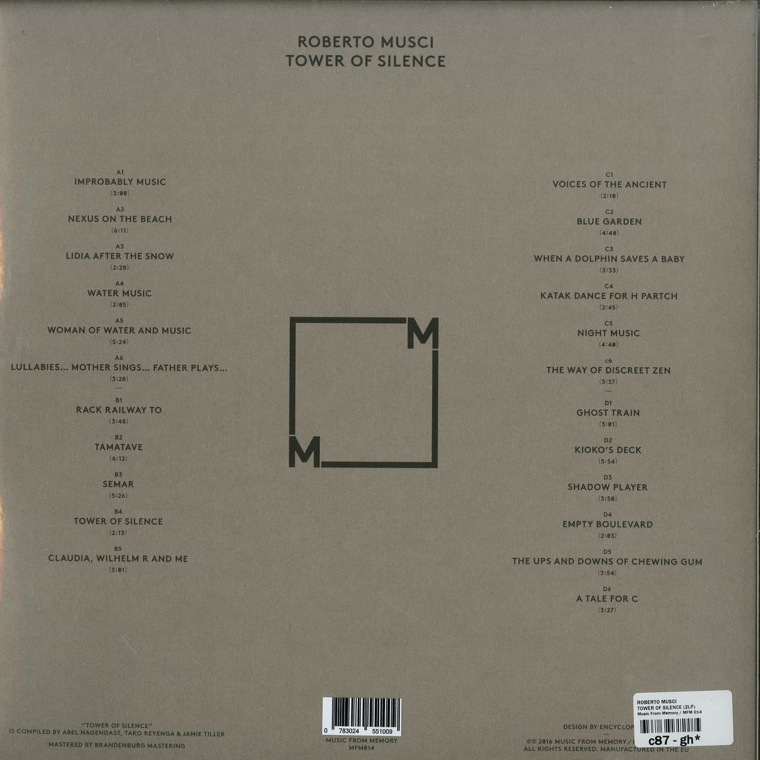洋楽 ROBERTO MUSCI/TOWER OF SILENCE Tower Of Silence | Roberto Musci | Music From Memory