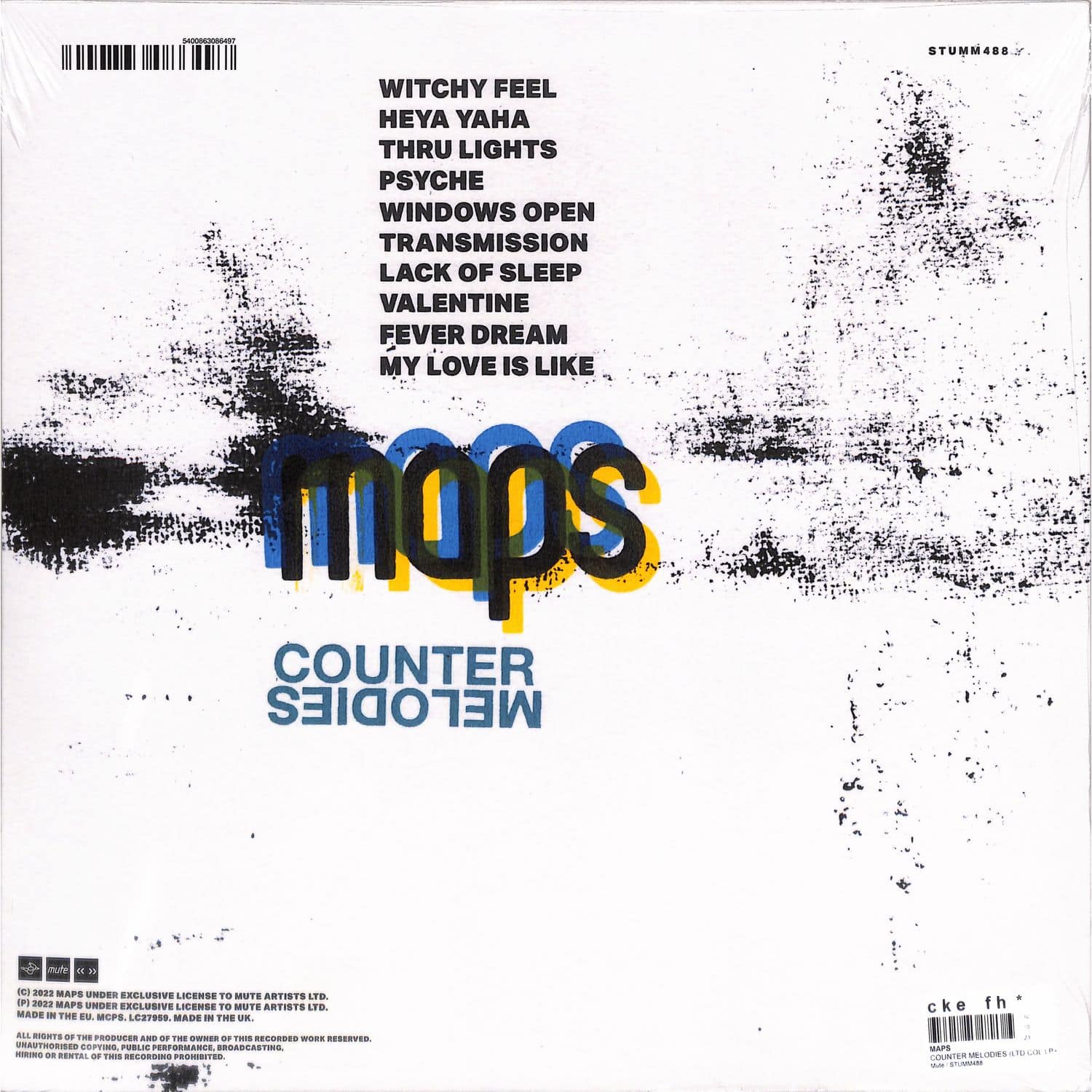欧LP Maps Counter Melodies (White Vinyl) STUMM488WHITEVI Mute 未開封 /00260 Maps - Counter Melodies - Signed & Numbered Limited | Mute Bank