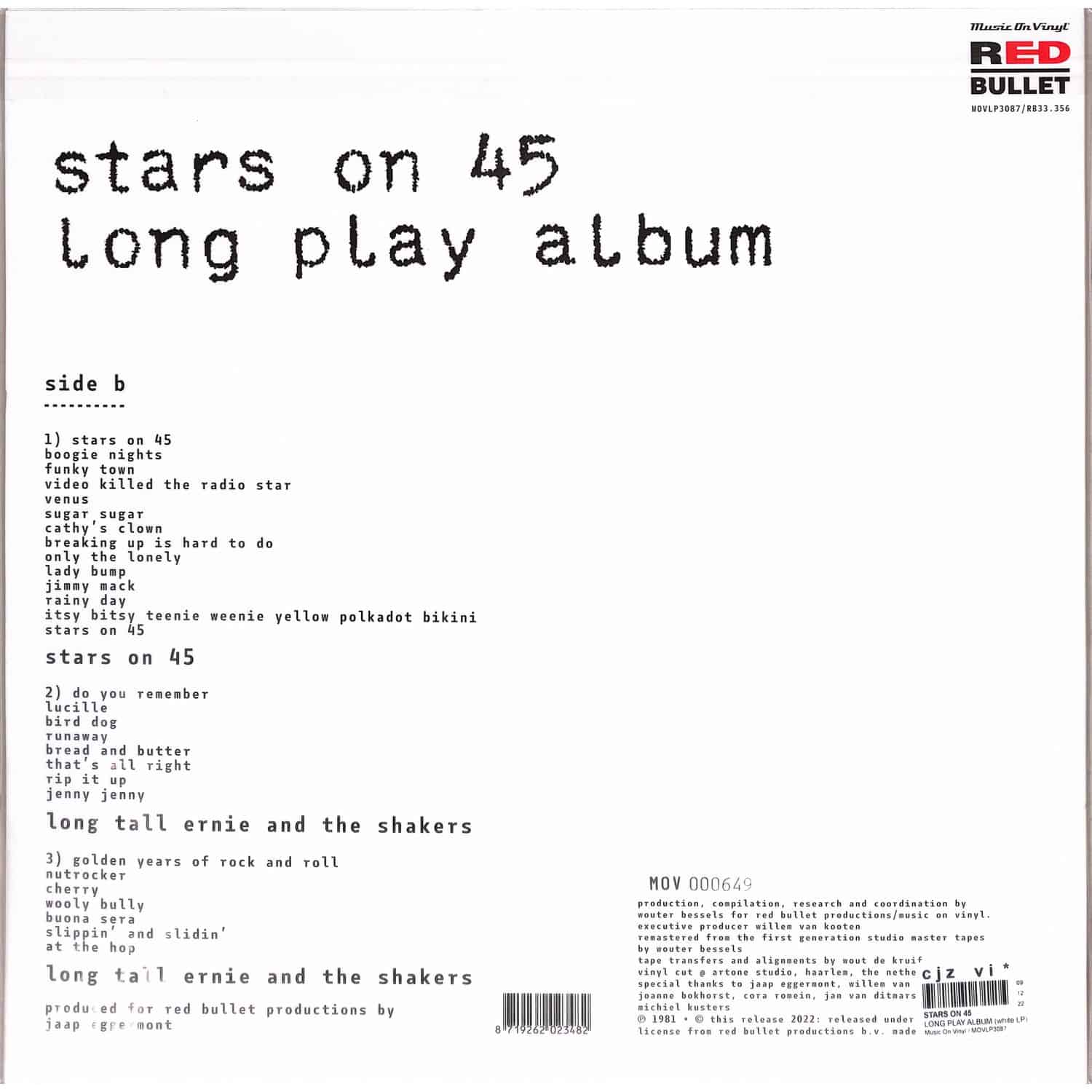 Stars On 45 - LONG PLAY ALBUM