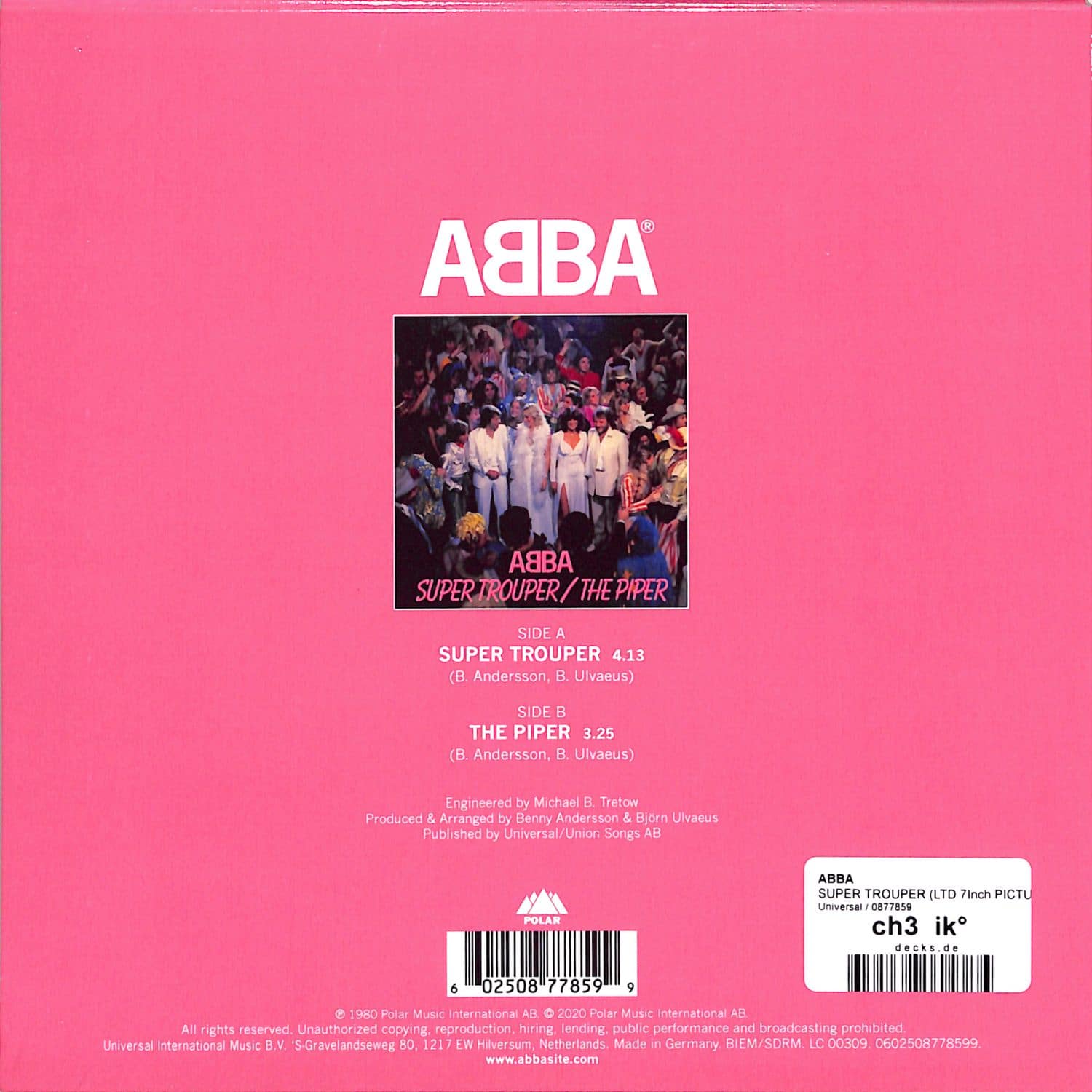 欧7” ABBA Super Trouper 0602508778599 Polar /00080 ABBA – Super Trouper / The Piper – Vinyl (7