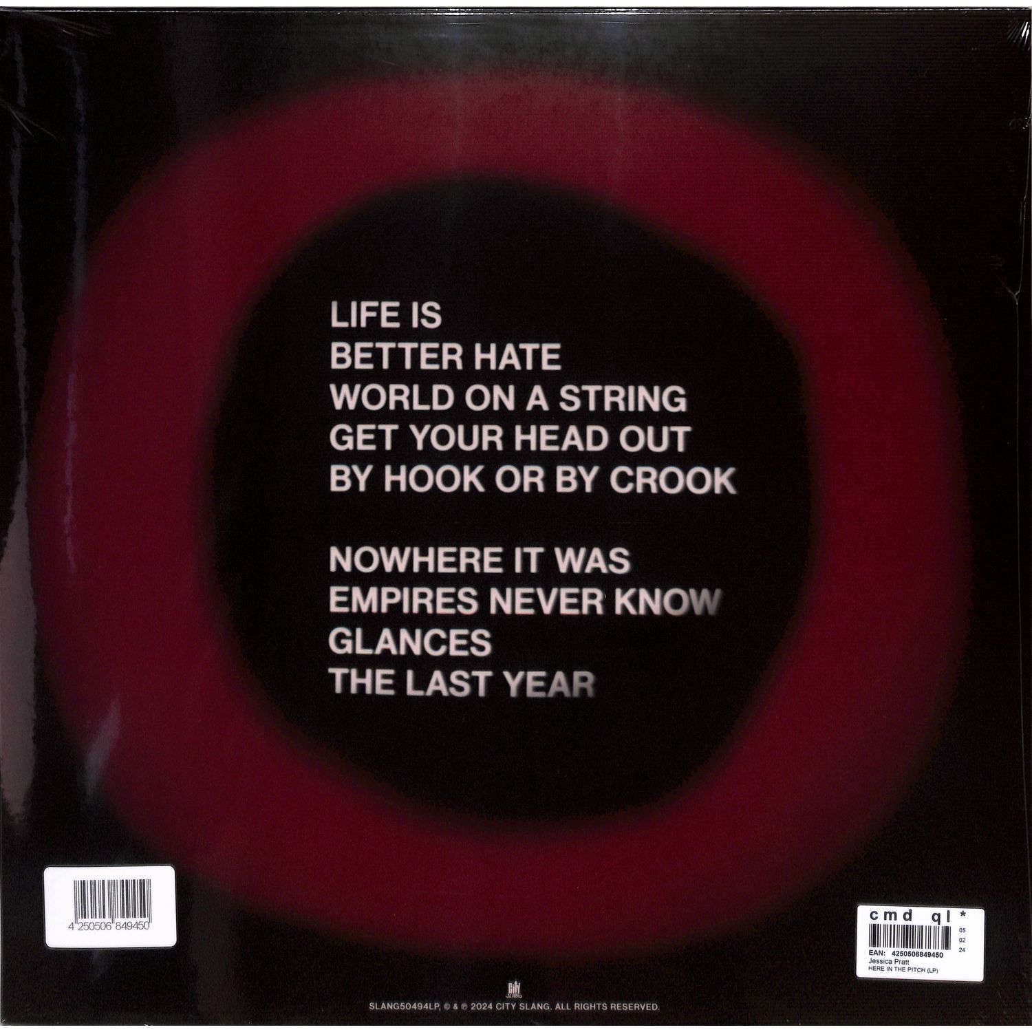 英、アイルランドLP Jessica Pratt Here In The Pitch SLANG50494LP City Slang /00260 Jessica Pratt – Here In The Pitch – Vinyl (LP, Album), 2024