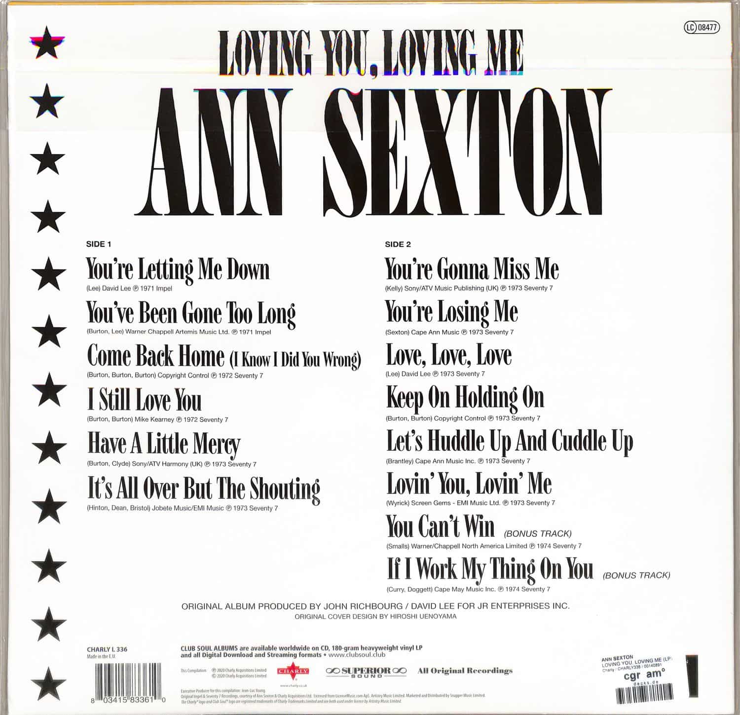 洋楽 Loving You, Loving Me / Ann Sexton Ann Sexton – Loving You, Loving Me – Vinyl (LP, Album), 1973