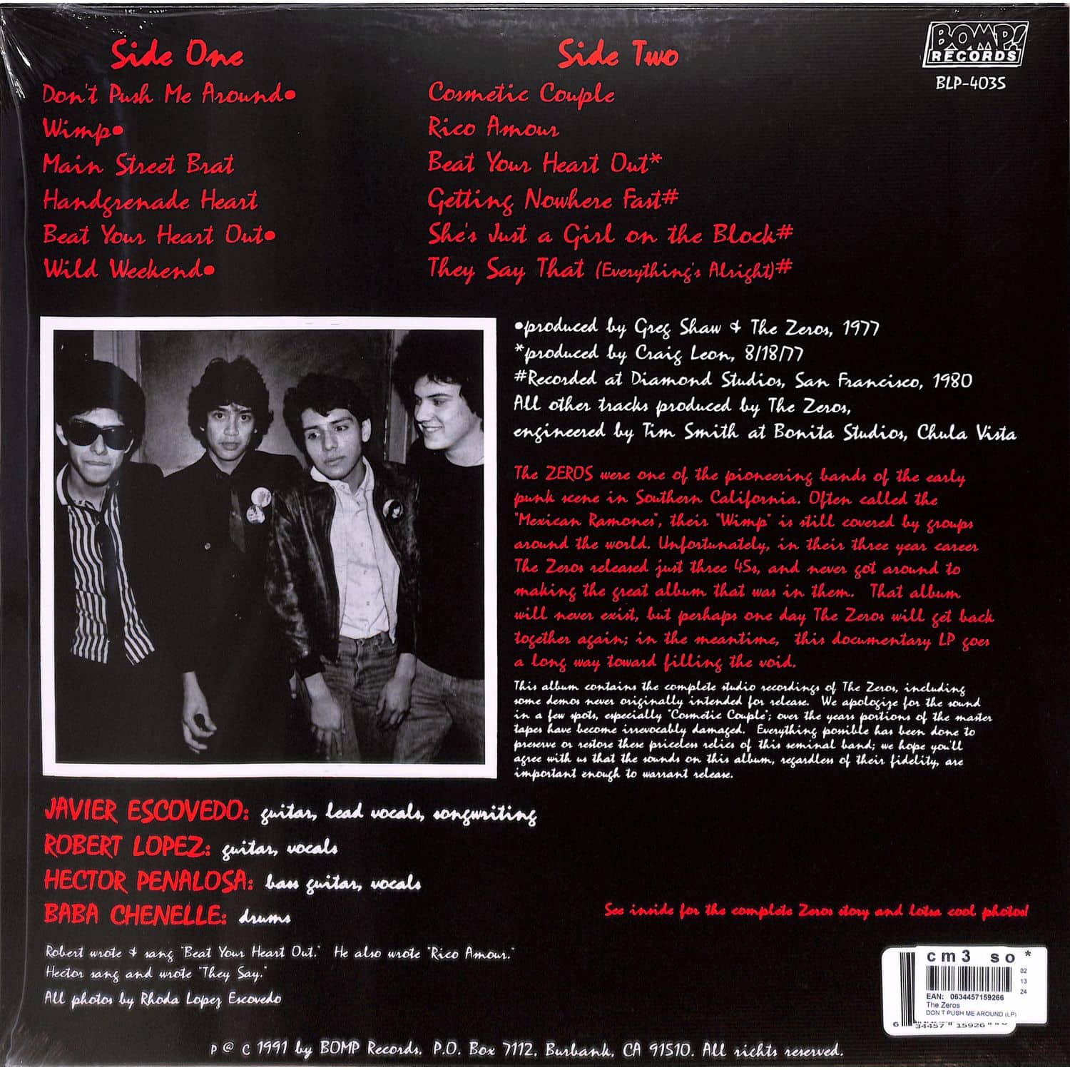 LP｜The Zeros – Don't Push Me Around DON'T PUSH ME AROUND | The Zeros | Munster Records