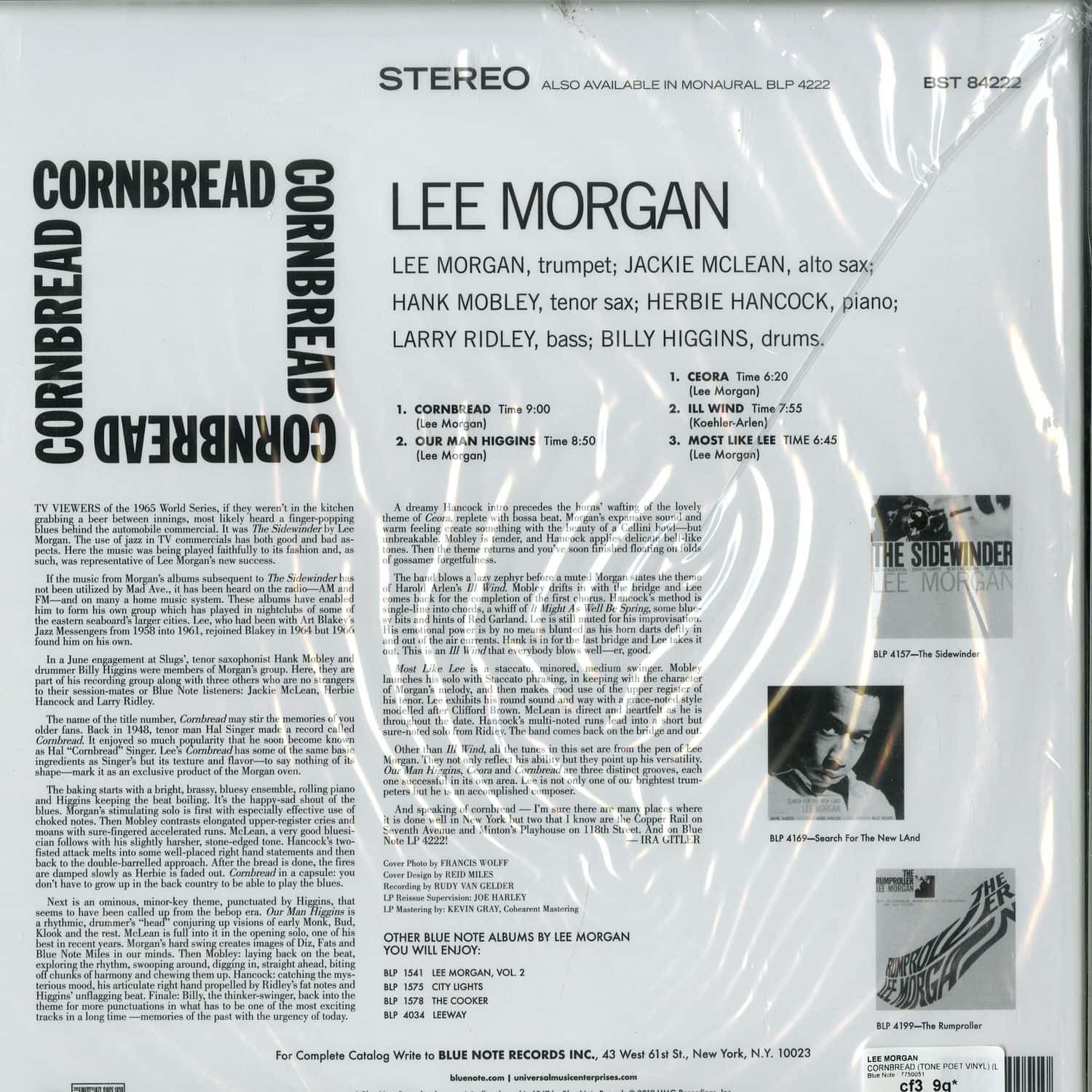 【LP】Lee Morgan / Cornbread (BN4222) Lee Morgan - Cornbread - Amazon.com Music