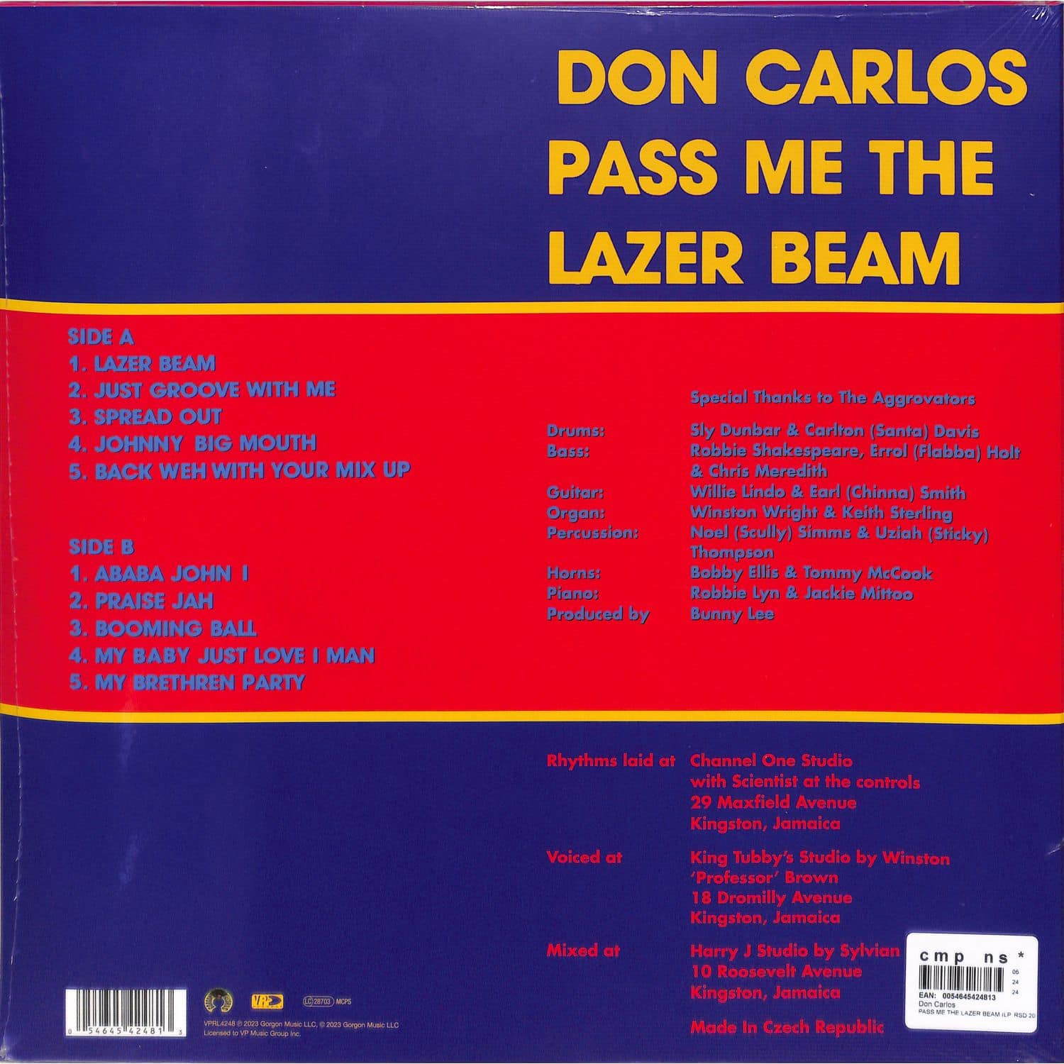 米LP Don Carlos Pass Me The Lazer Beam VPRL4248 VP/17 North Parade /00250 Don Carlos – Pass Me The Lazer Beam – Vinyl (LP, Album