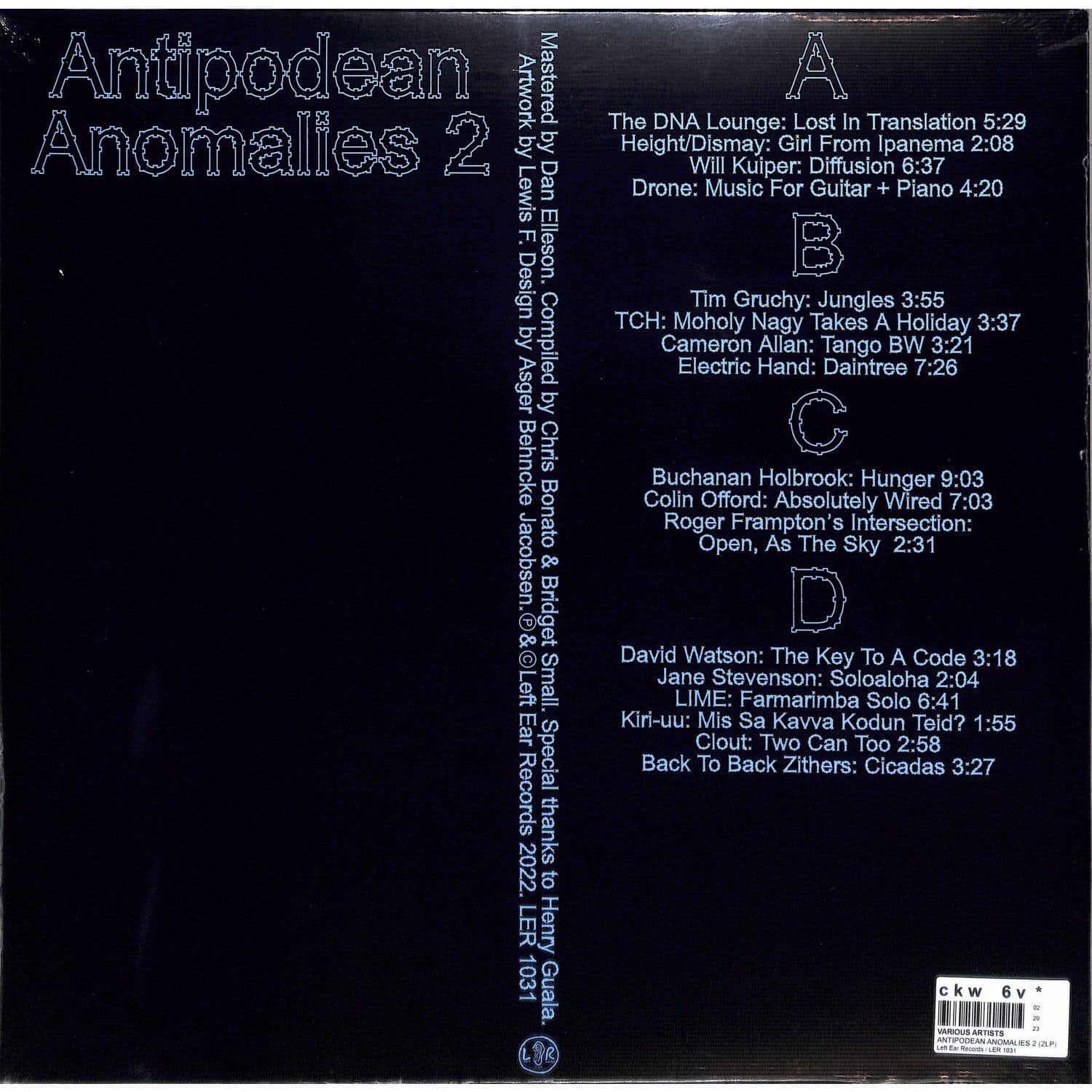 豪2LP Various Antipodean Anomalies 2 LER1031 Left Ear Records /00520 Antipodean Anomalies 2 | Left Ear Records