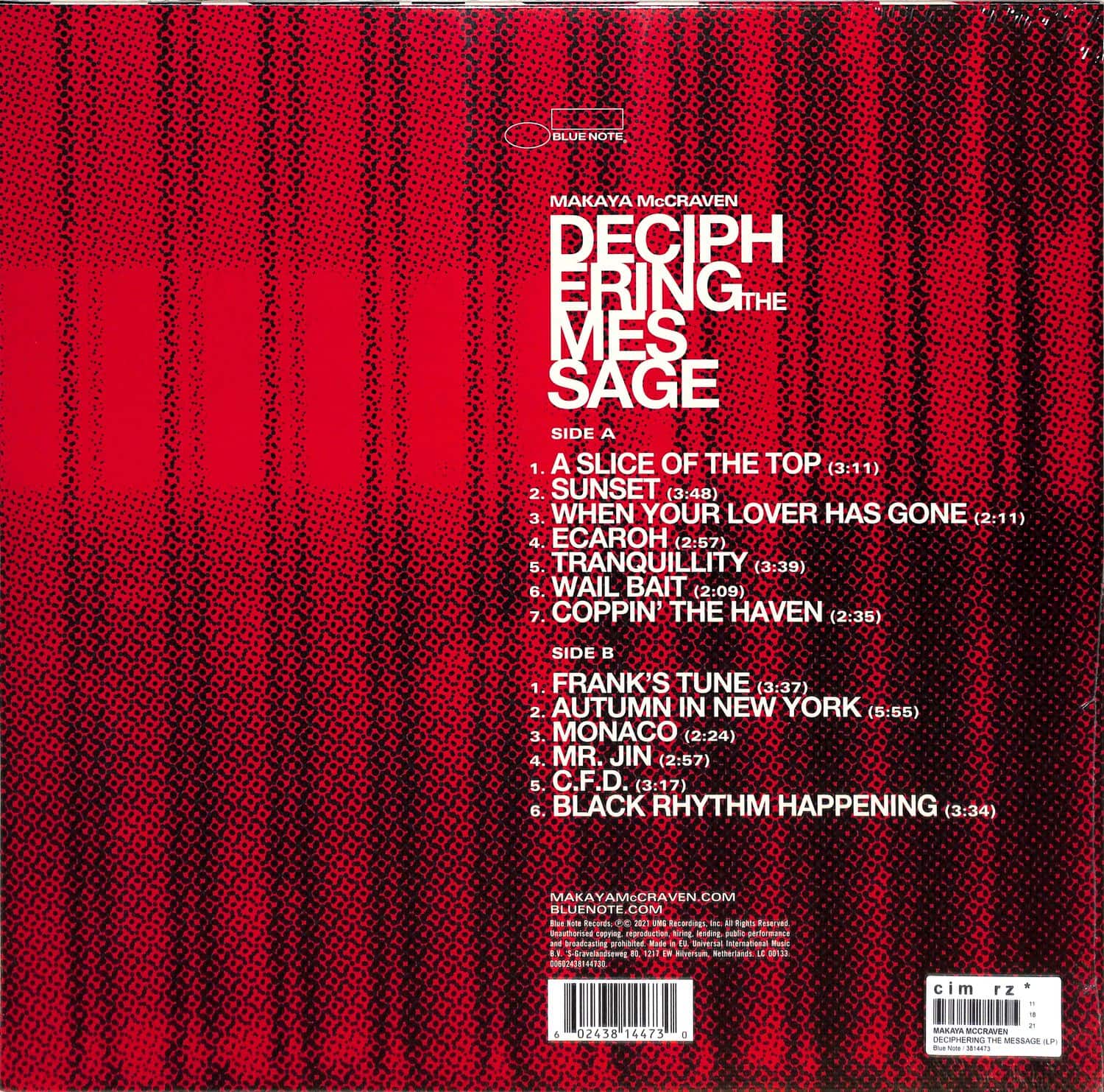 洋楽 DECIPHERING THE MESSAGE/MAKAYA McCRAVEN Amazon.com: Deciphering The Message[LP]: CDs & Vinyl