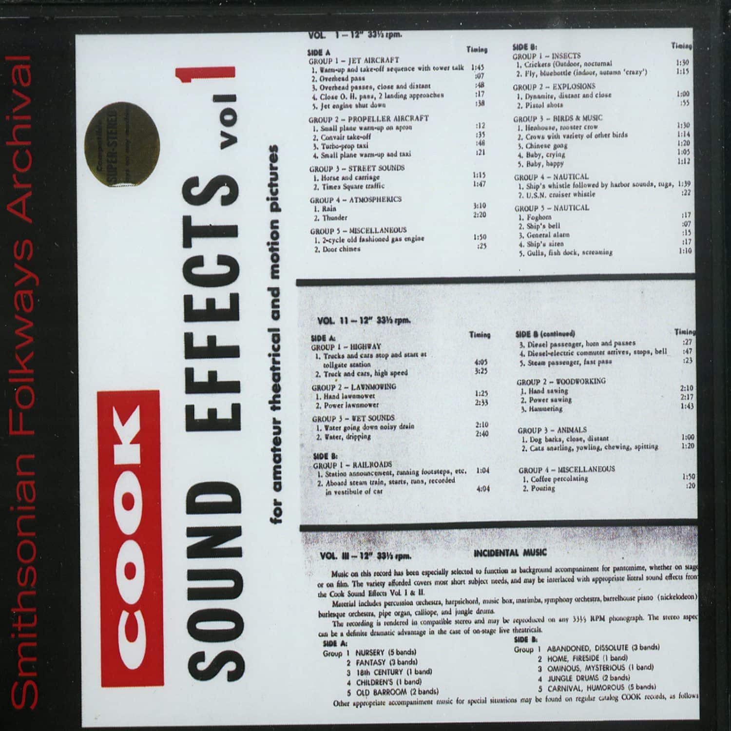 Sound Effects - VOL. 1 - SOUND EFFECTS 