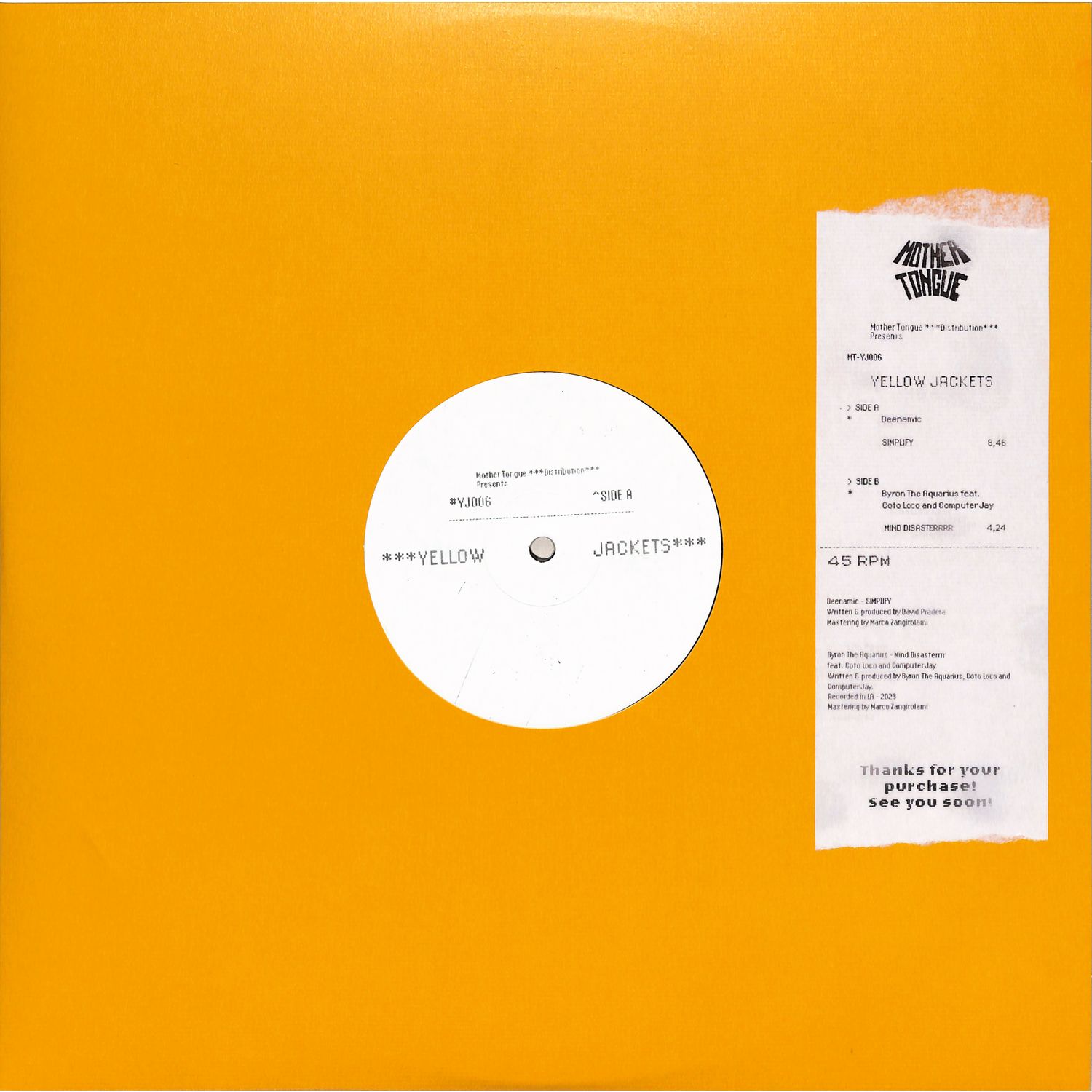 Deenamic / Byron The Aquarius - YELLOW JACKETS VOL.6