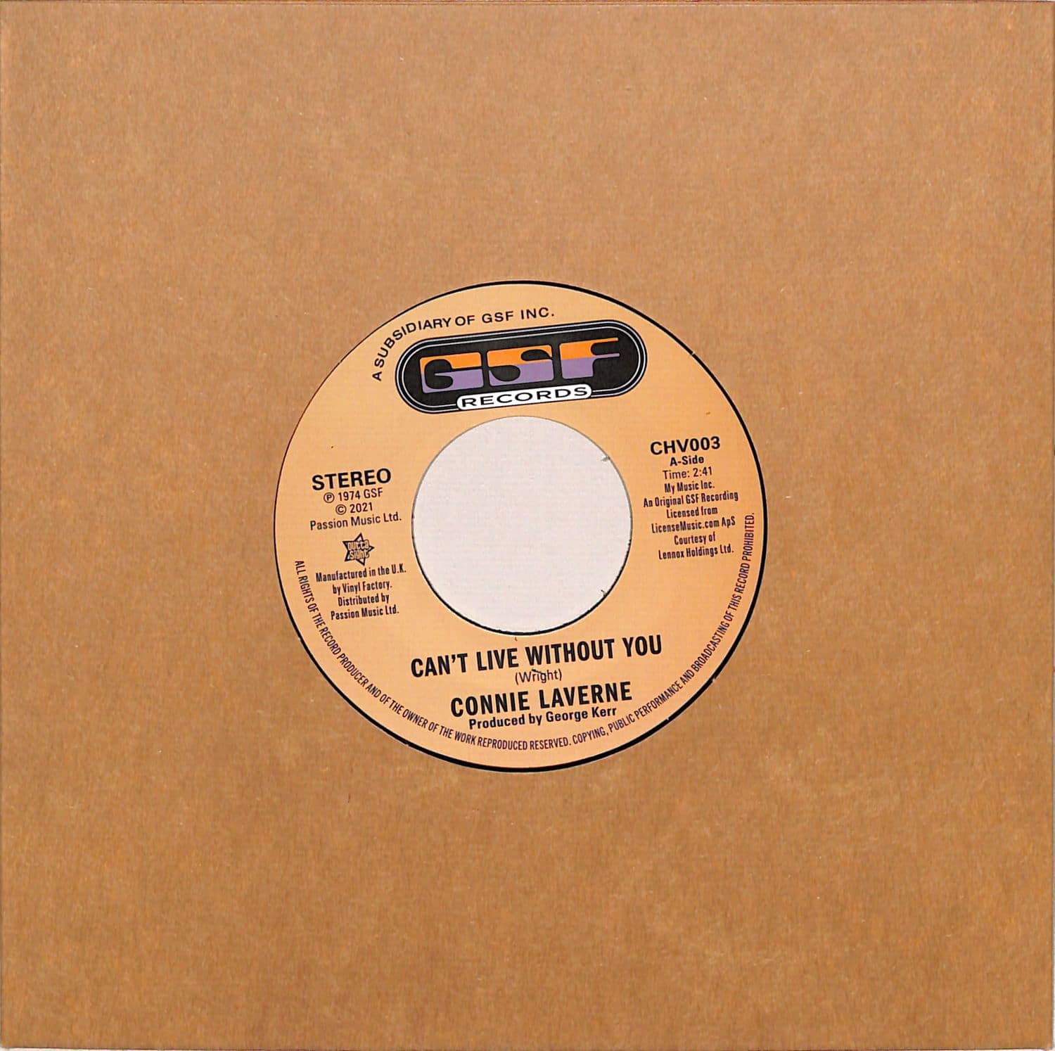 Connie Laverne / Anderson Brothers - CANT LIVE WITHOUT YOU / I CAN SEE HIM LOVING YOU 