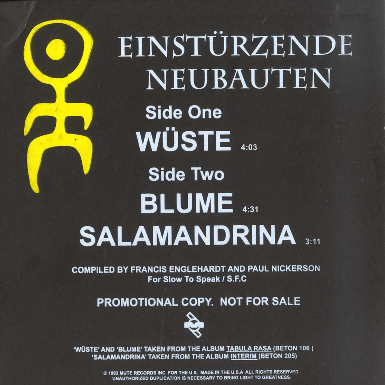 Einstuerzende Neubauten - WUESTE / BLUME / SALAMANDRINA