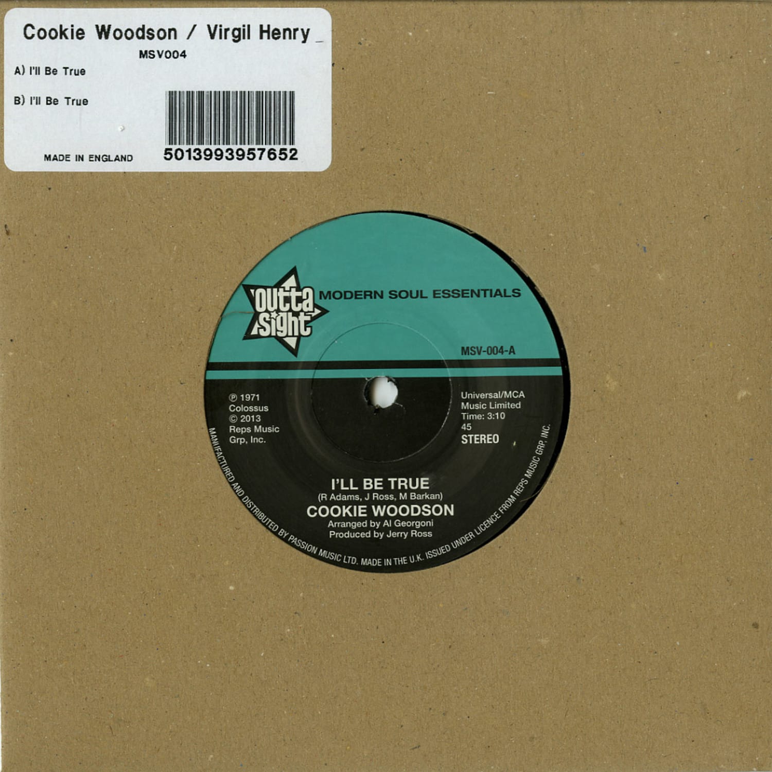 Cookie Woodson / Virgil Henry - I LL BE TRUE 