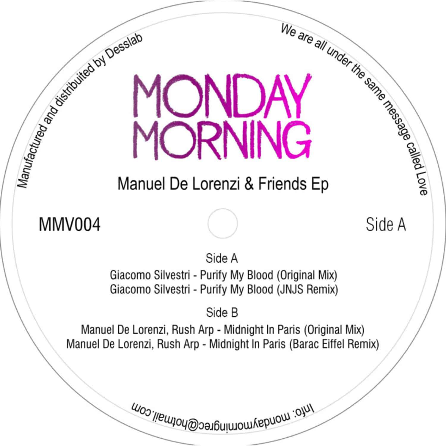 Manuel De Lorenzi, Giacomo Silvestri, Rush Arp, Barac, JNJS - MANUEL DE LORENZI & FRIENDS EP