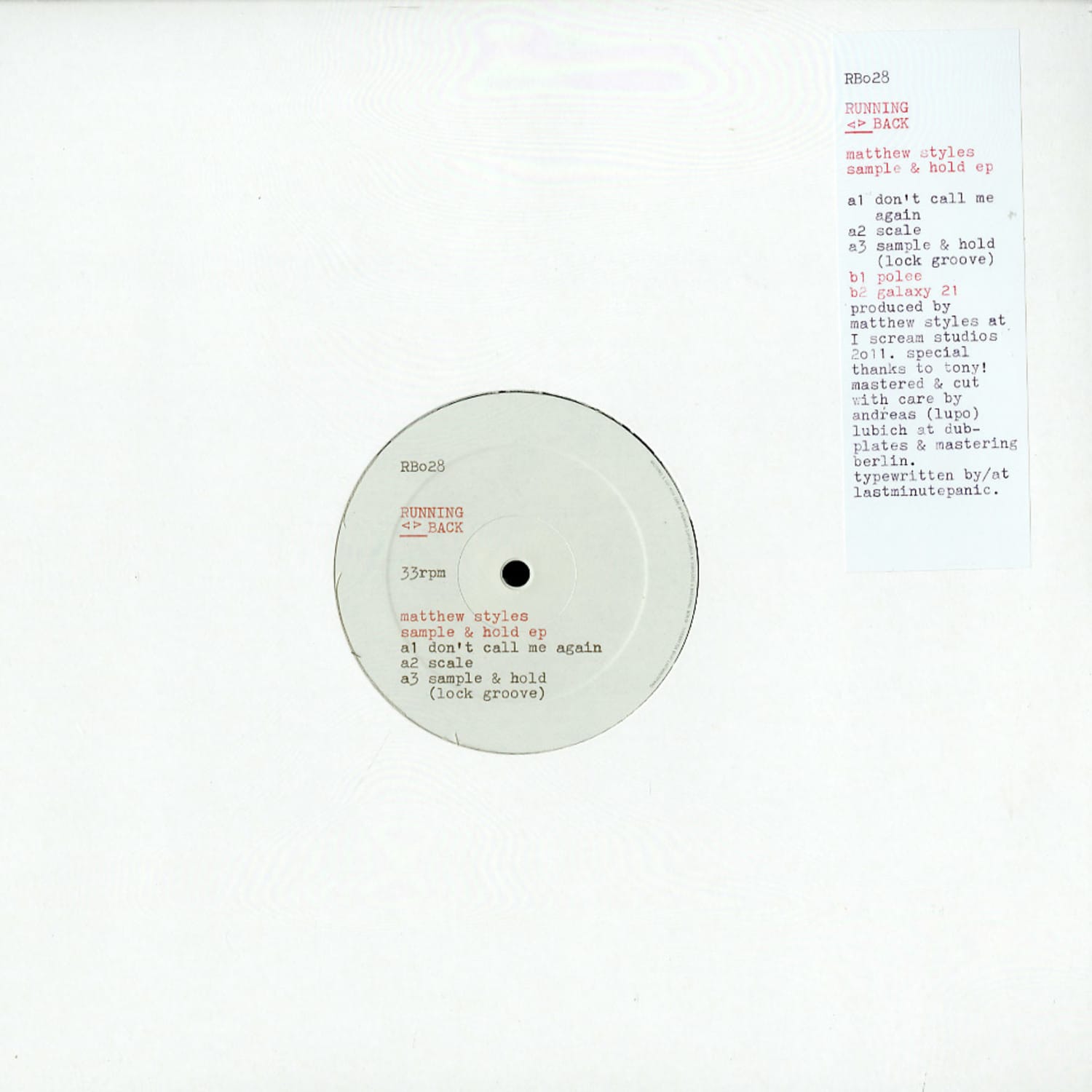 Matthew Styles - SAMPLE & HOLD EP