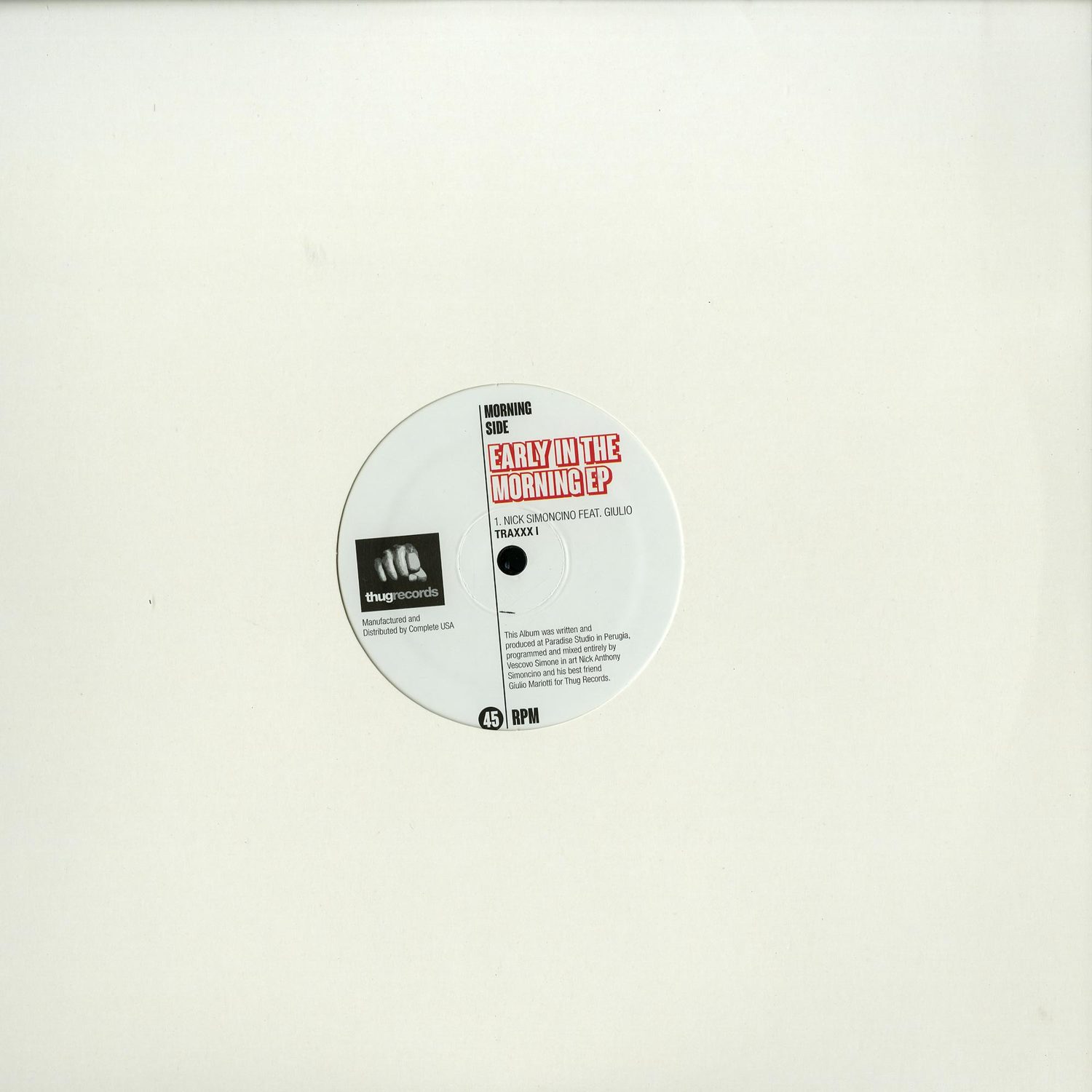 Nick Simoncino featuring Giulio - EARLY IN THE MORNING EP