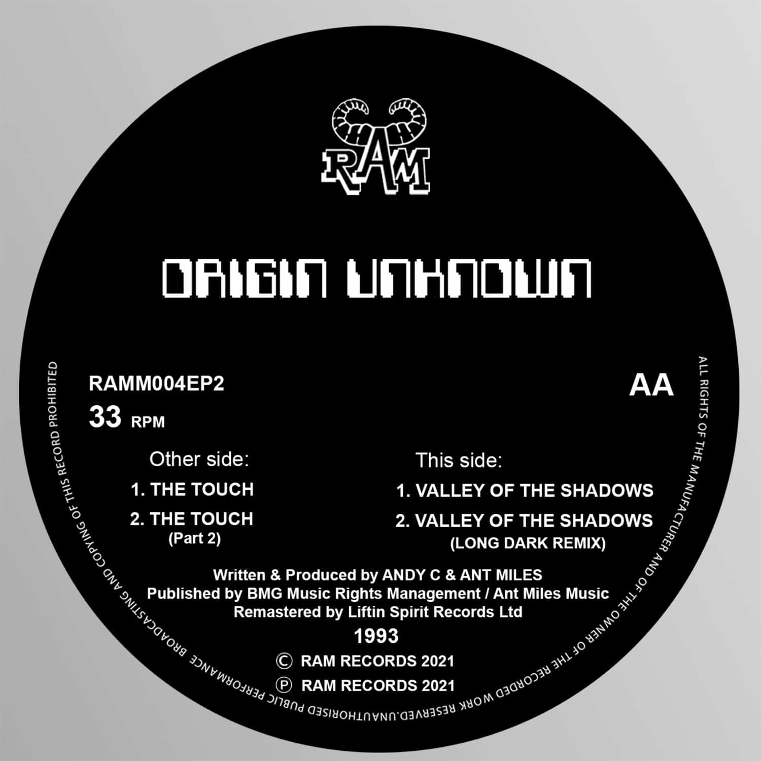 Origin Unknown - THE TOUCH / VALLEY OF THE SHADOWS 