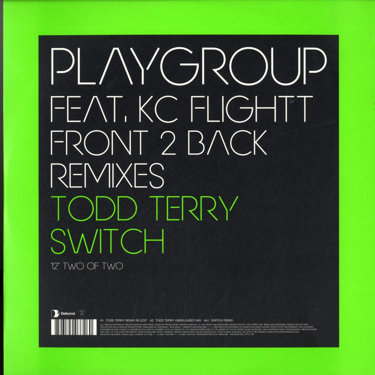 Playgroup feat. KC Flightt - FRONT 2 BACK TODD TERRY REMIXES