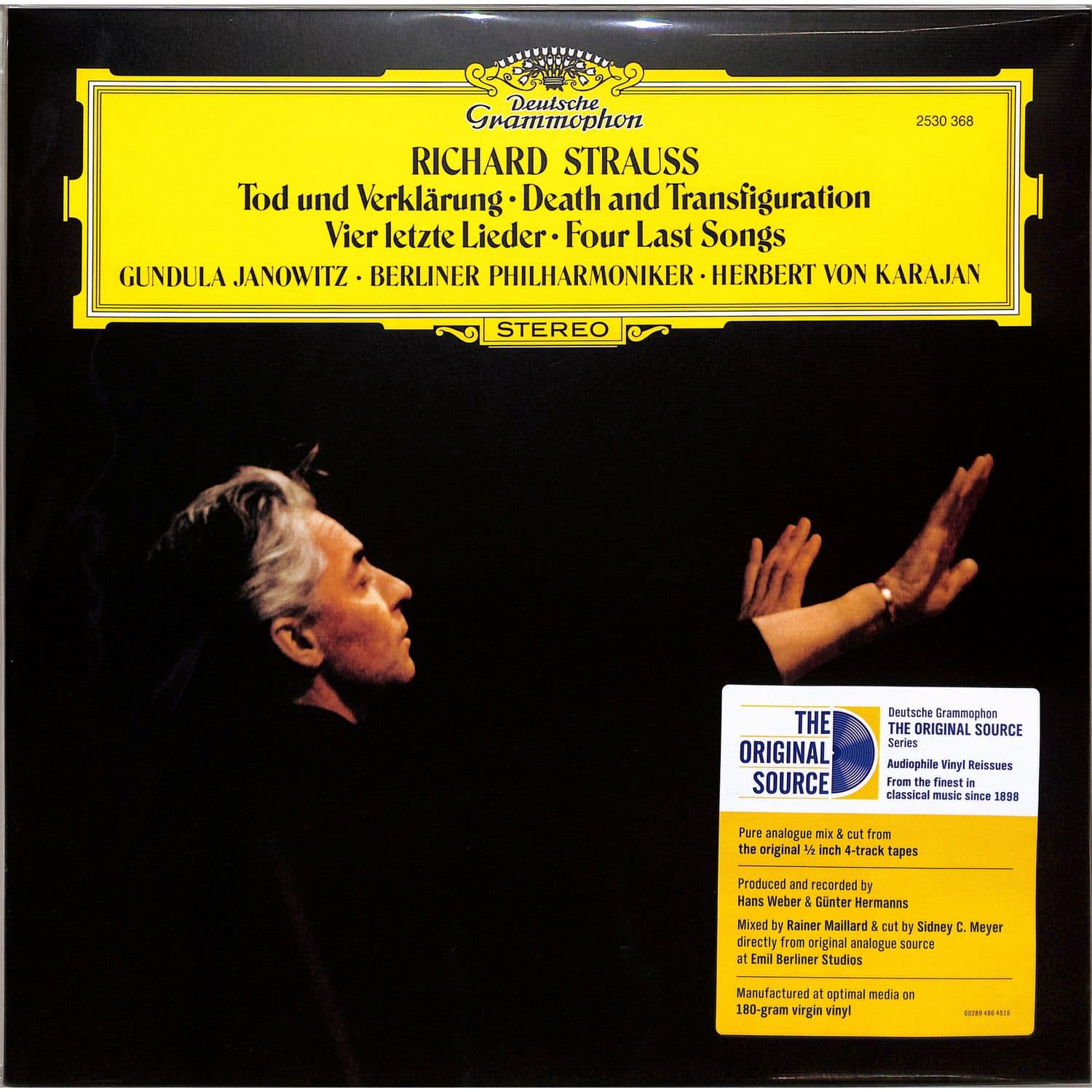 Janowitz / Berliner Philharmoniker / Karajan - R. STRAUSS: VIER LETZTE LIEDER, TOD UND VERKLRUNG 