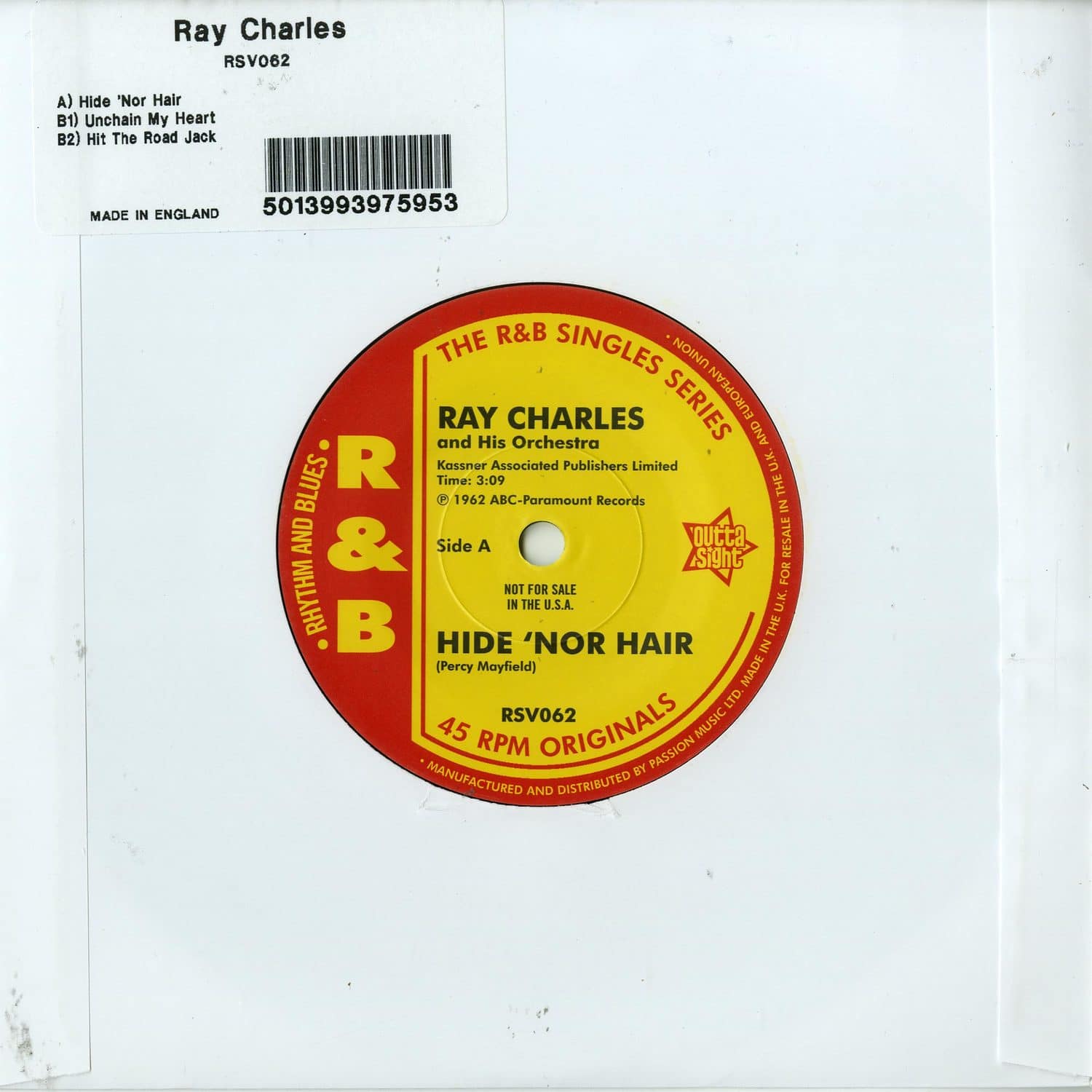 Ray Charles HIDE NOR HAIR / UNCHAIN MY HEART / HIT THE ROAD JACK