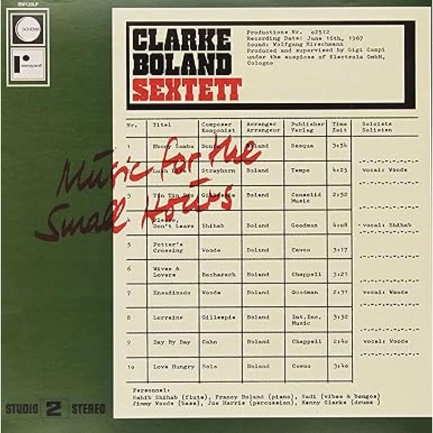 Clarke-Boland Sextett - MUSIC FOR THE SMALL HOURS 