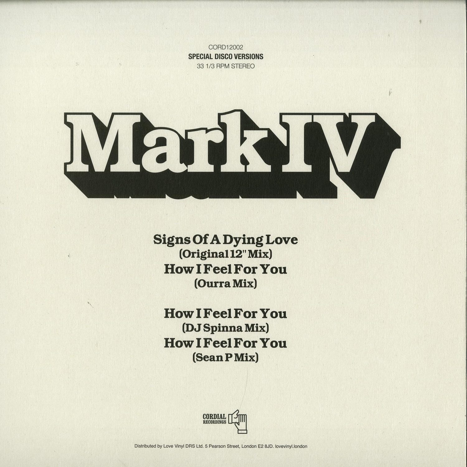 Mark IV - SIGNS OF A DYING LOVE
