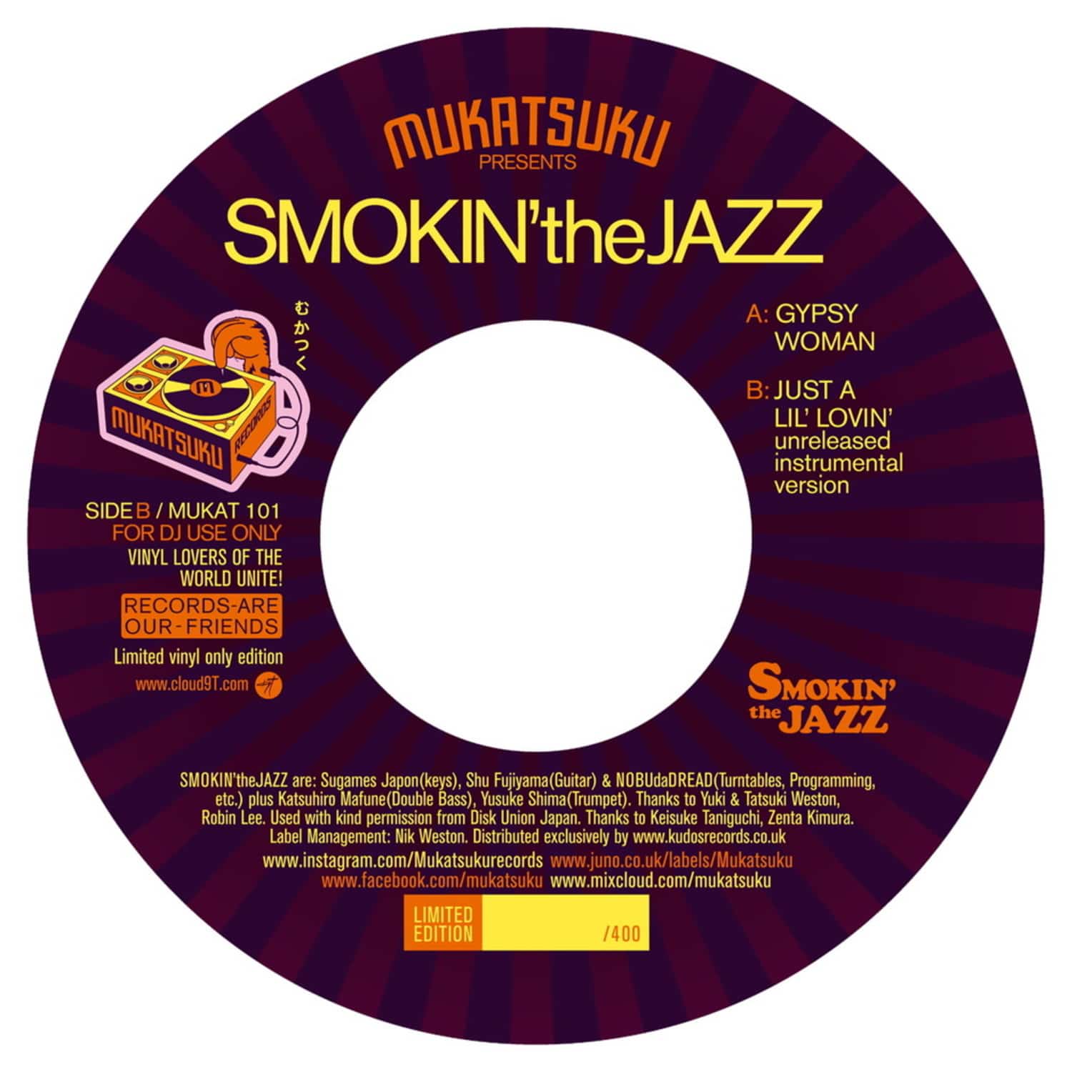 Smokin the Jazz - GYPSY WOMAN / JUST A LIL LOVIN 
