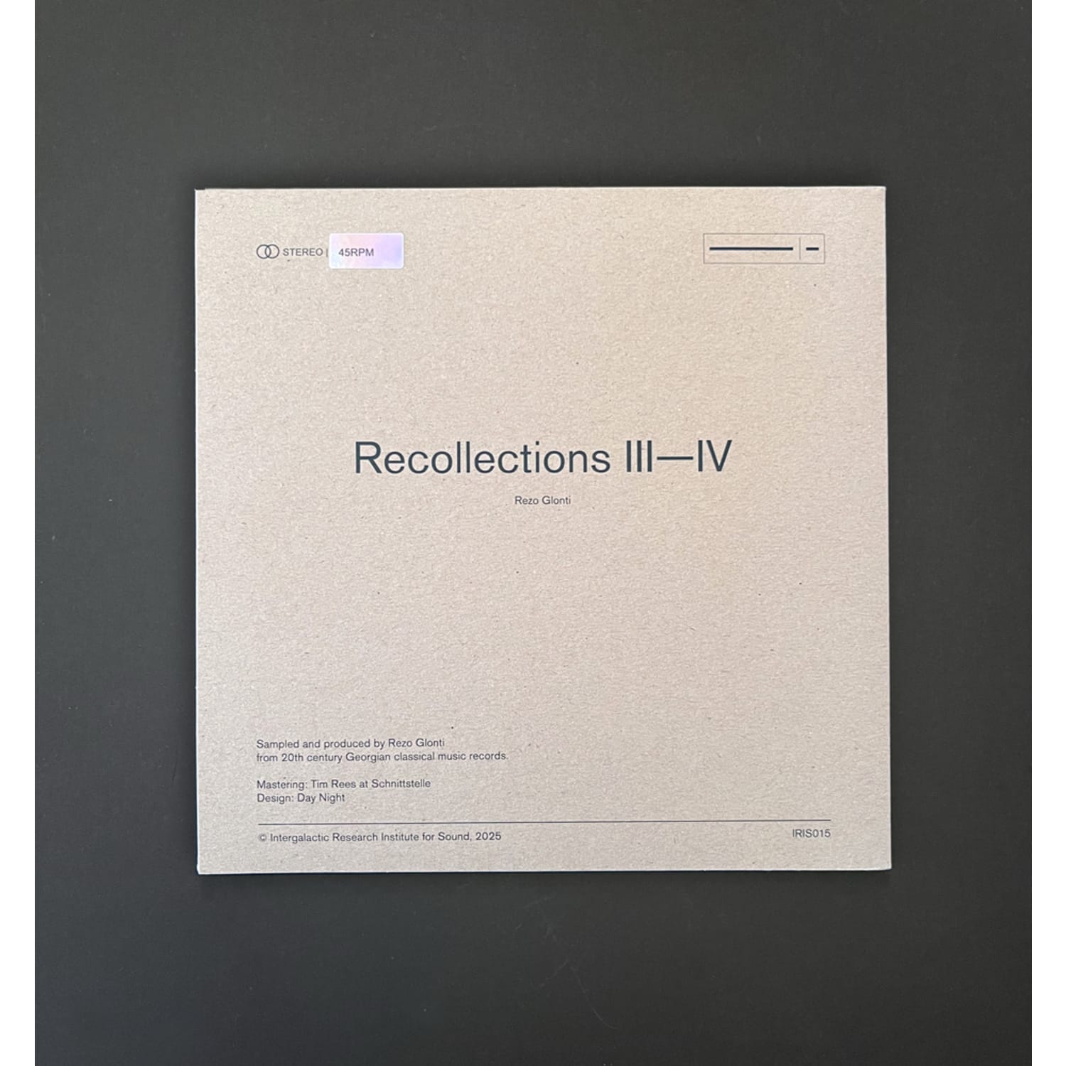 Rezo Glonti - RECOLLECTIONS III-IV 
