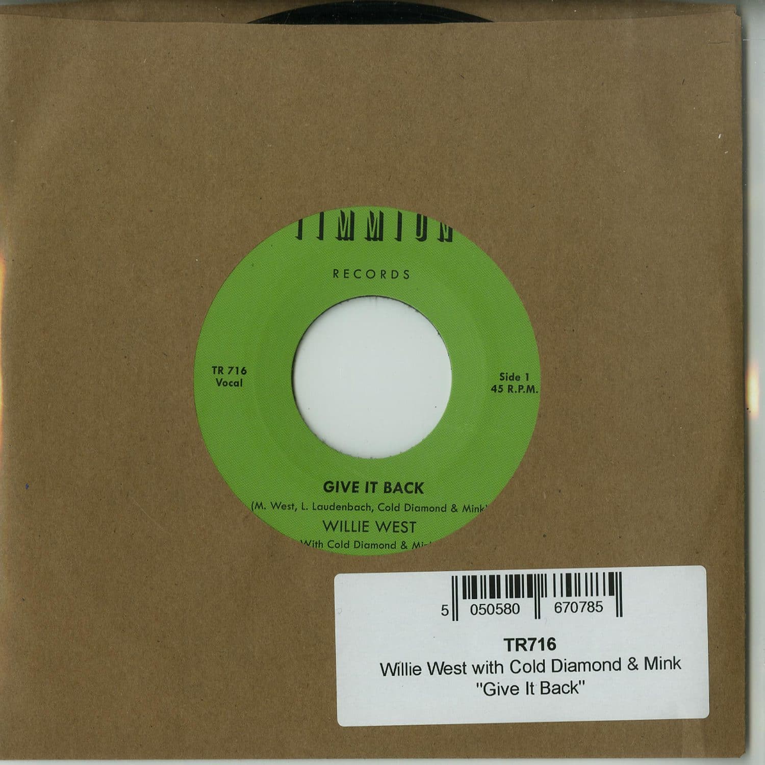 Willie West With Cold Diamond & Mink - GIVE IT BACK B/W INSTRUMENTAL 