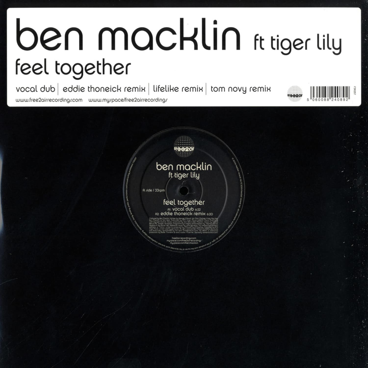 Ben Macklin feat. Tiger Lily - FEEL TOGETHER