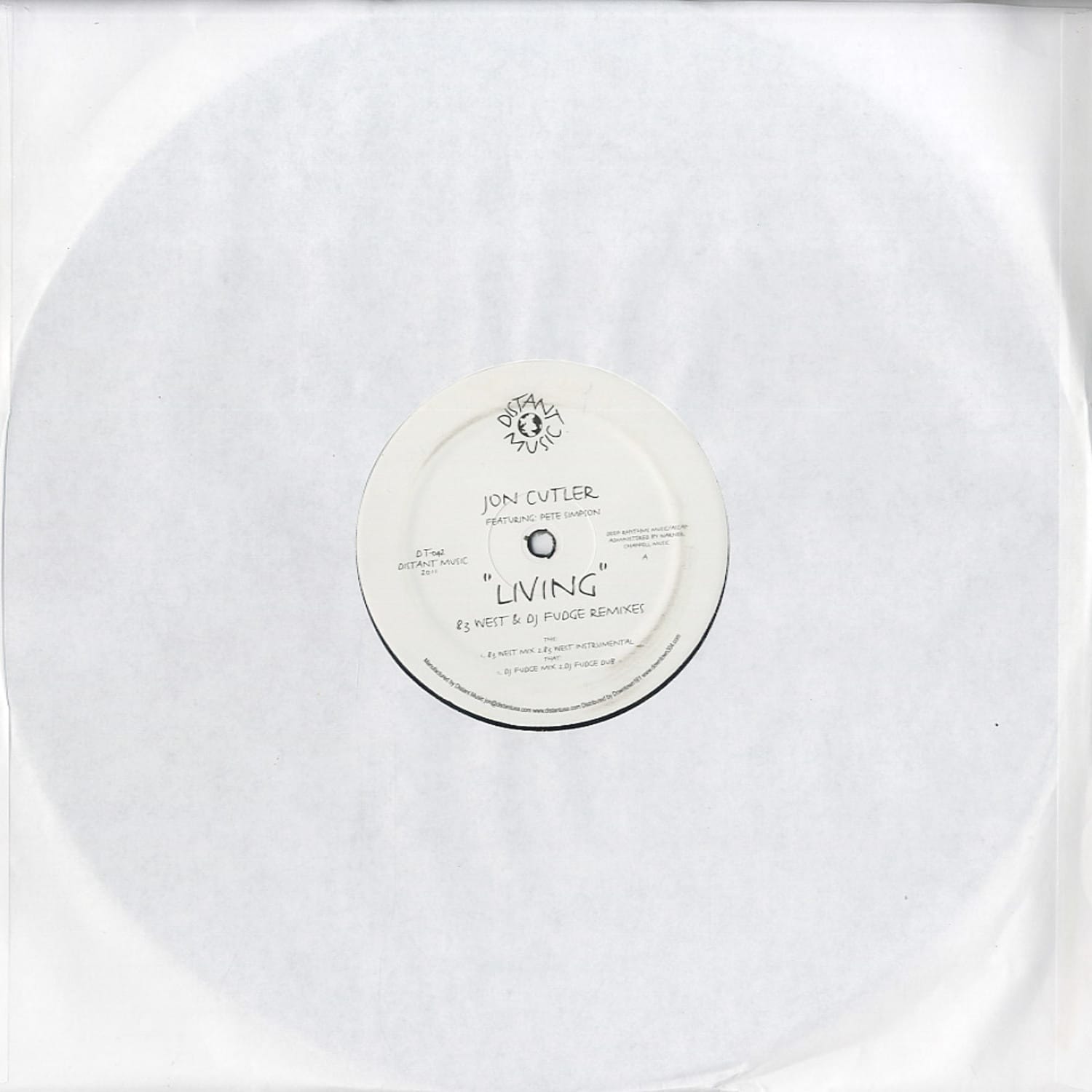Jon Cutler - LIVING FEAT. PETE SIMPSON / 83 WEST & DJ FUDGE RMX