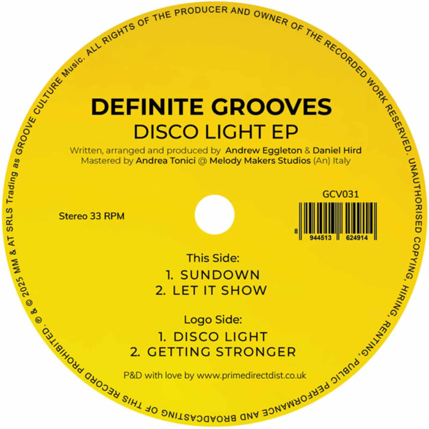 Definite Grooves - DISCO LIGHT EP