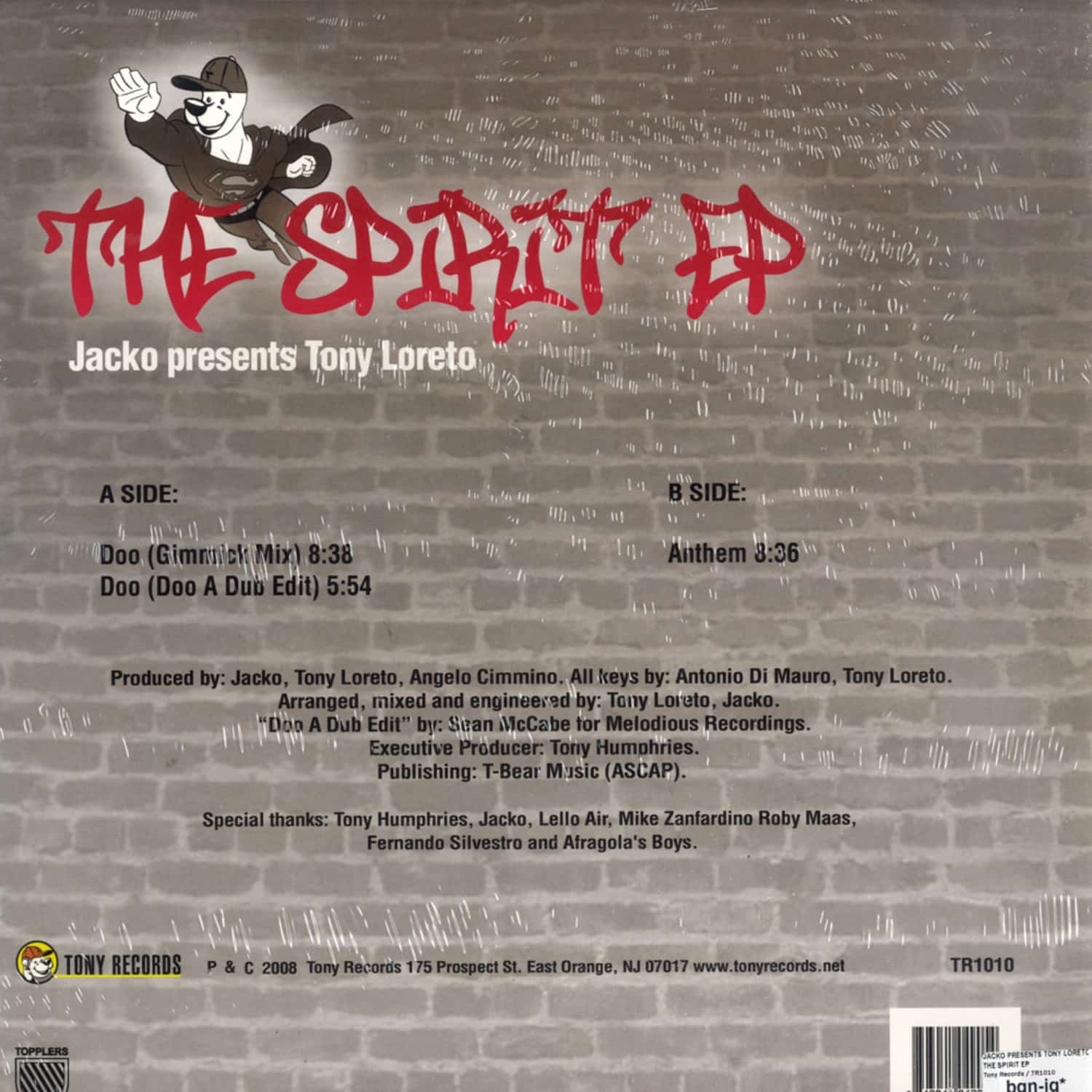 Jacko Presents Tony Loreto - THE SPIRIT EP