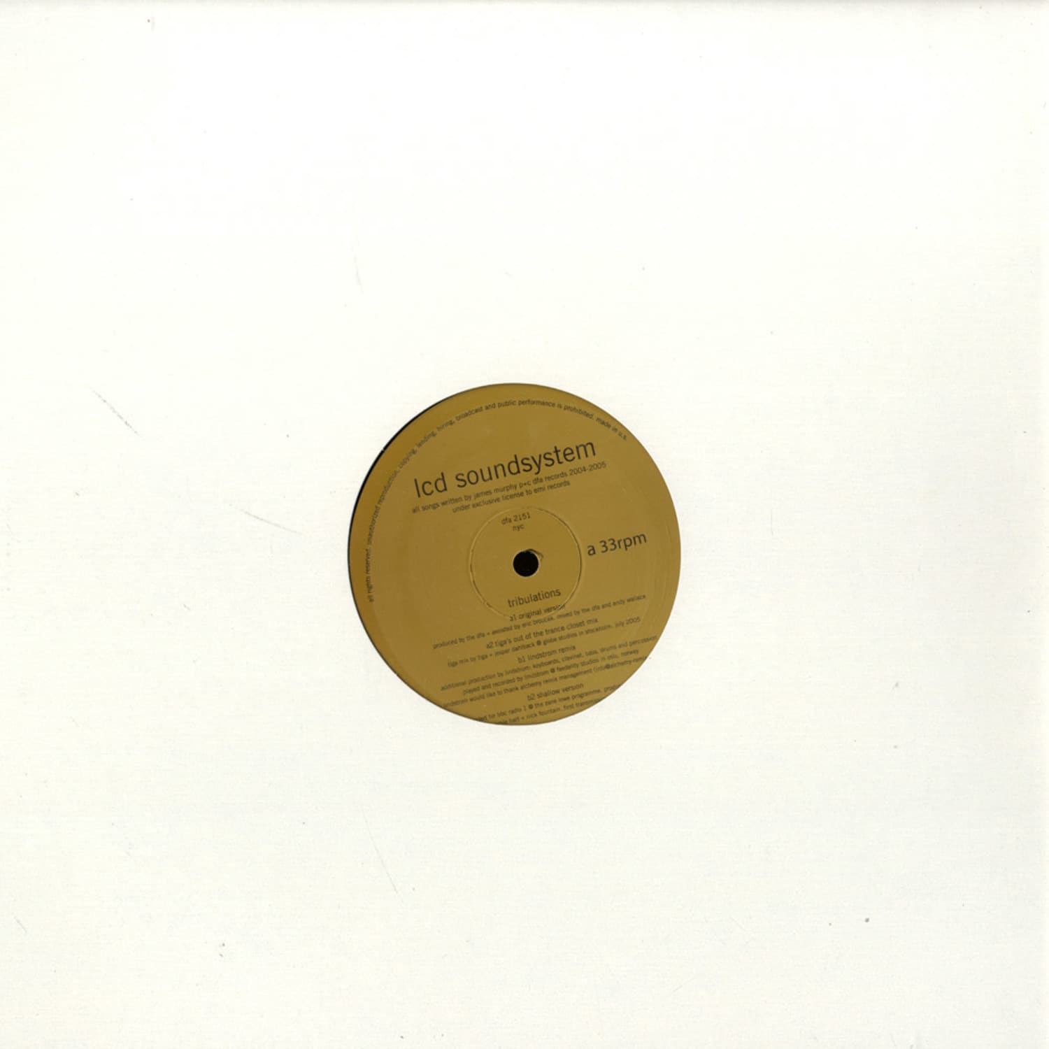 LCD Soundsystem - Tribulations / Tiga & Lindstrom Remixes
