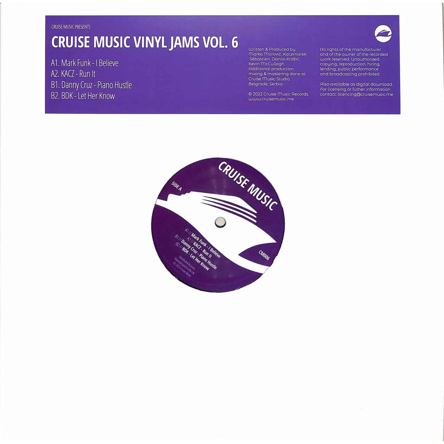 Mark Funk / KACZ / Danny Cruz / BDK - CRUISE MUSIC VINYL JAMS VOL 6