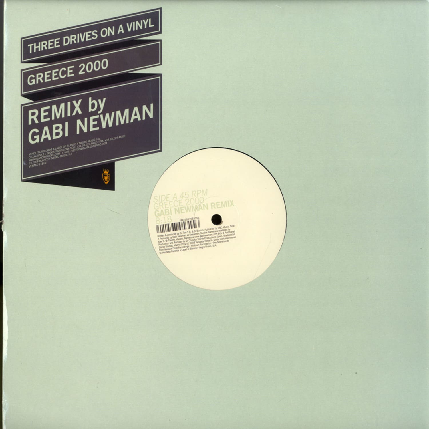 Three Drives On A Vinyl - GREECE 2000 - GABI NEWMAN REMIXES