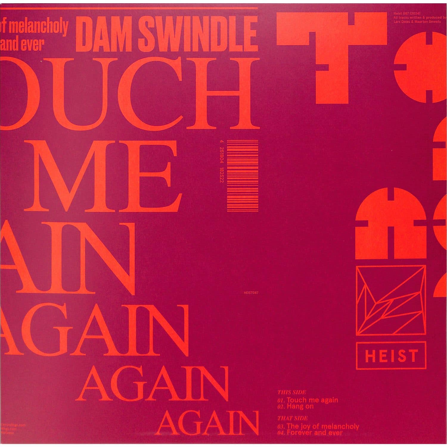 Dam Swindle - TOUCH ME AGAIN EP