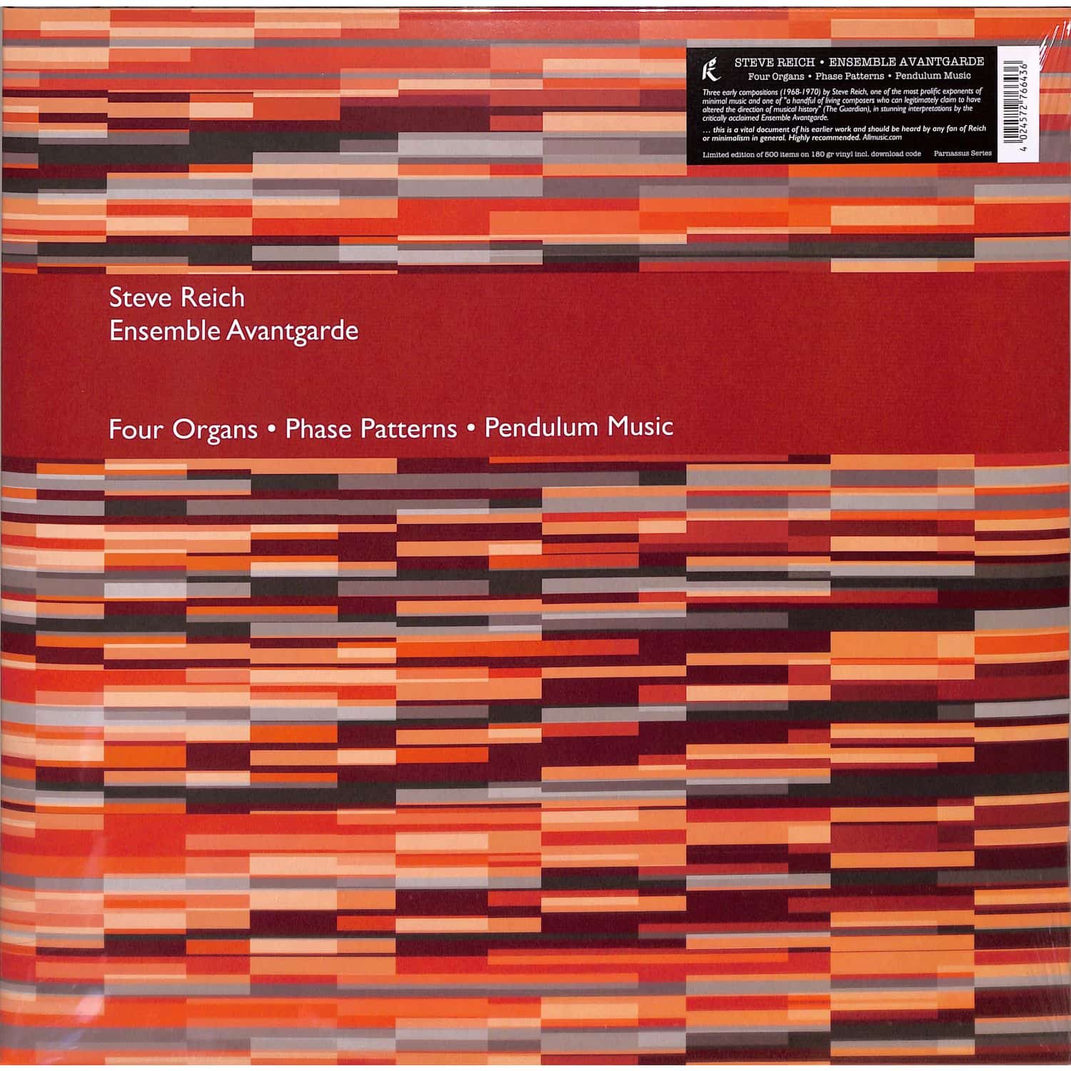 Steve Reich Ensemble Avantgarde - FOUR ORGANS / PHASE PATTERNS / PENDULUM MUSIC